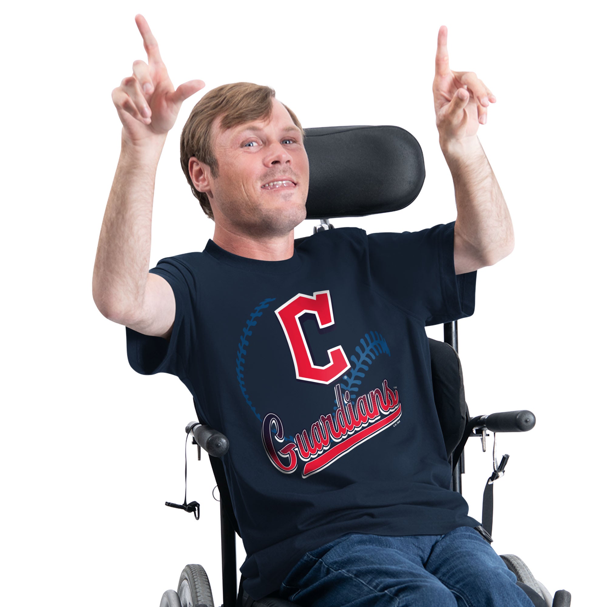 Men's Starter Navy Cleveland Guardians Adaptive Shadow Pitch T-Shirt