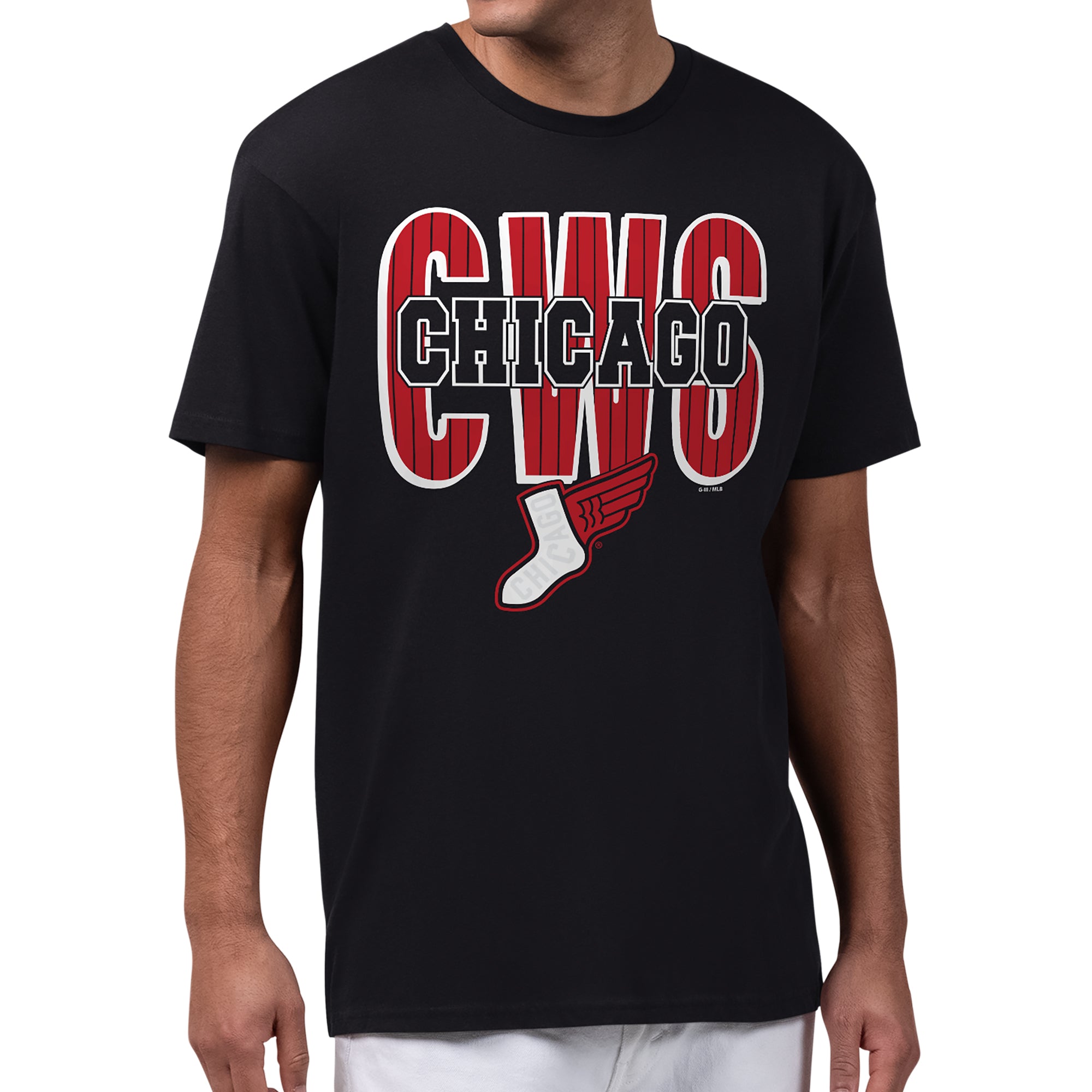 Men's Starter Black Chicago White Sox City Connect Abbreviation T-Shirt