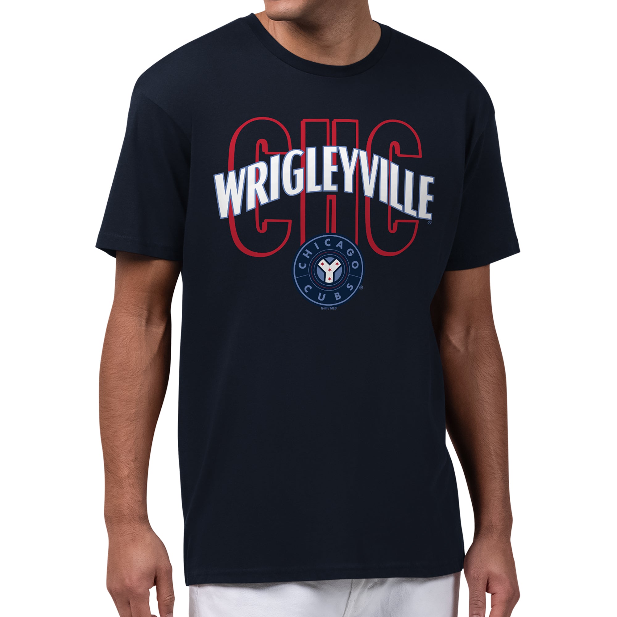 Men's Starter Navy Chicago Cubs City Connect Abbreviation T-Shirt
