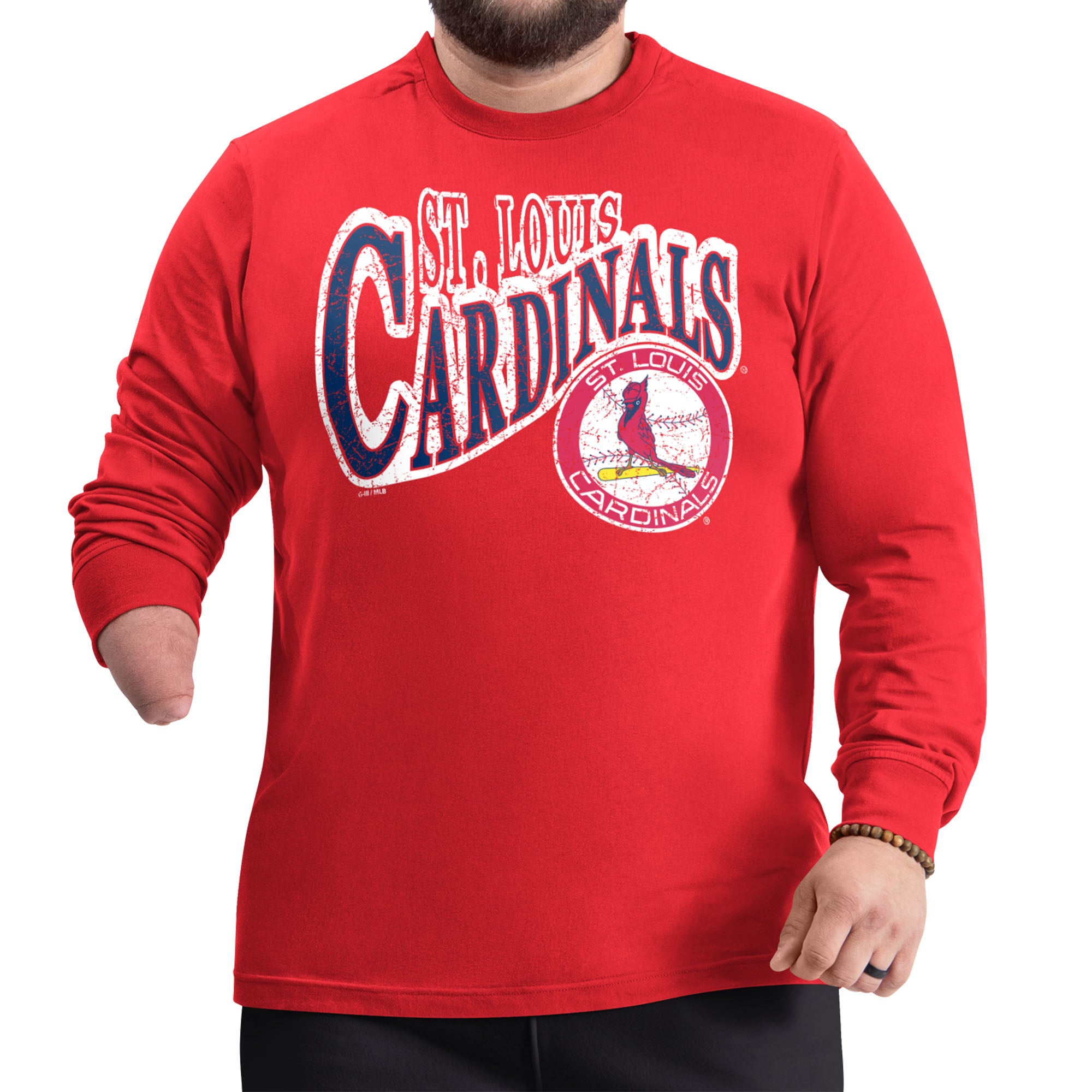 Men's Starter Red St. Louis Cardinals Adaptive Twisted Team Long Sleeve T-Shirt