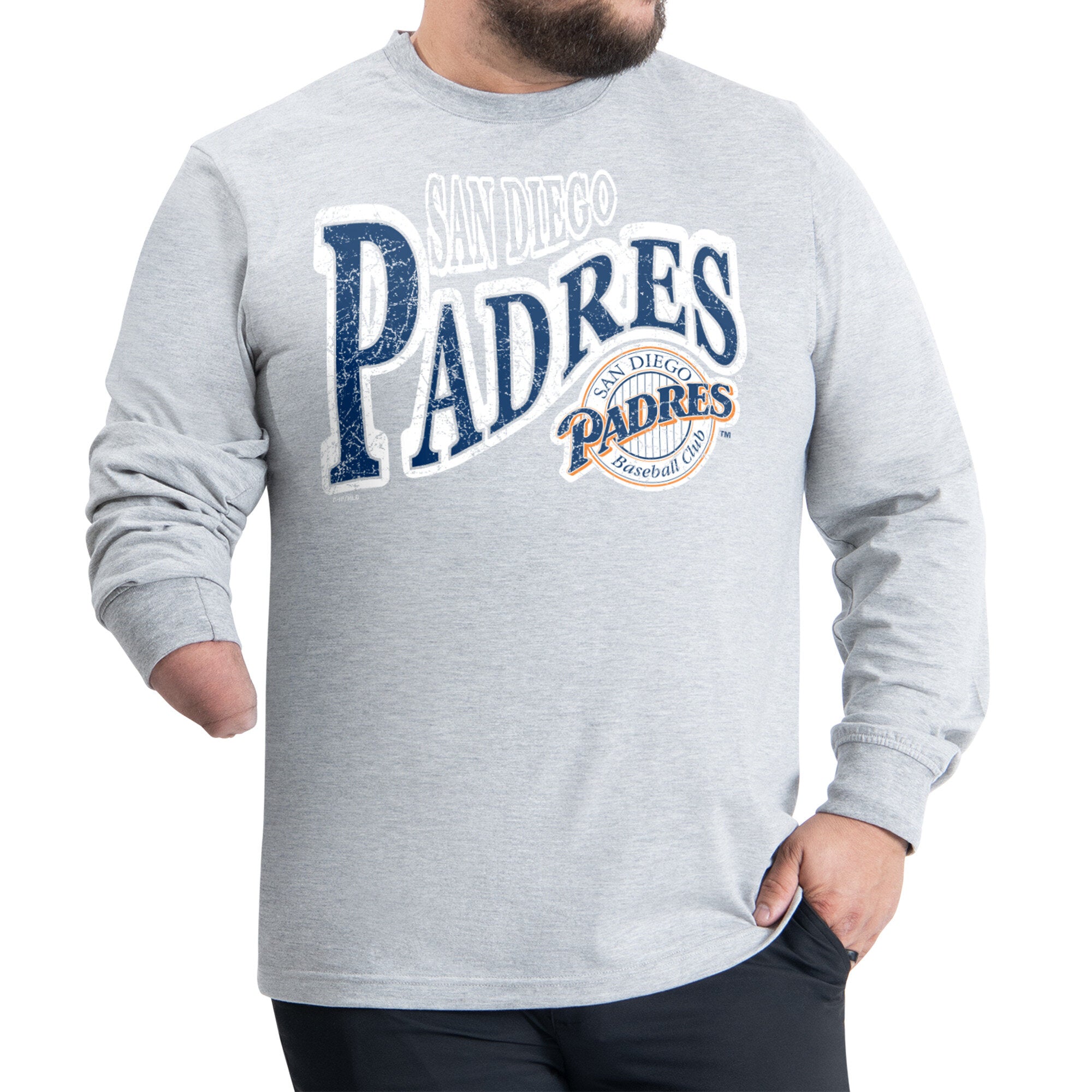 Men's Starter Gray San Diego Padres Adaptive Twisted Team Long Sleeve T-Shirt