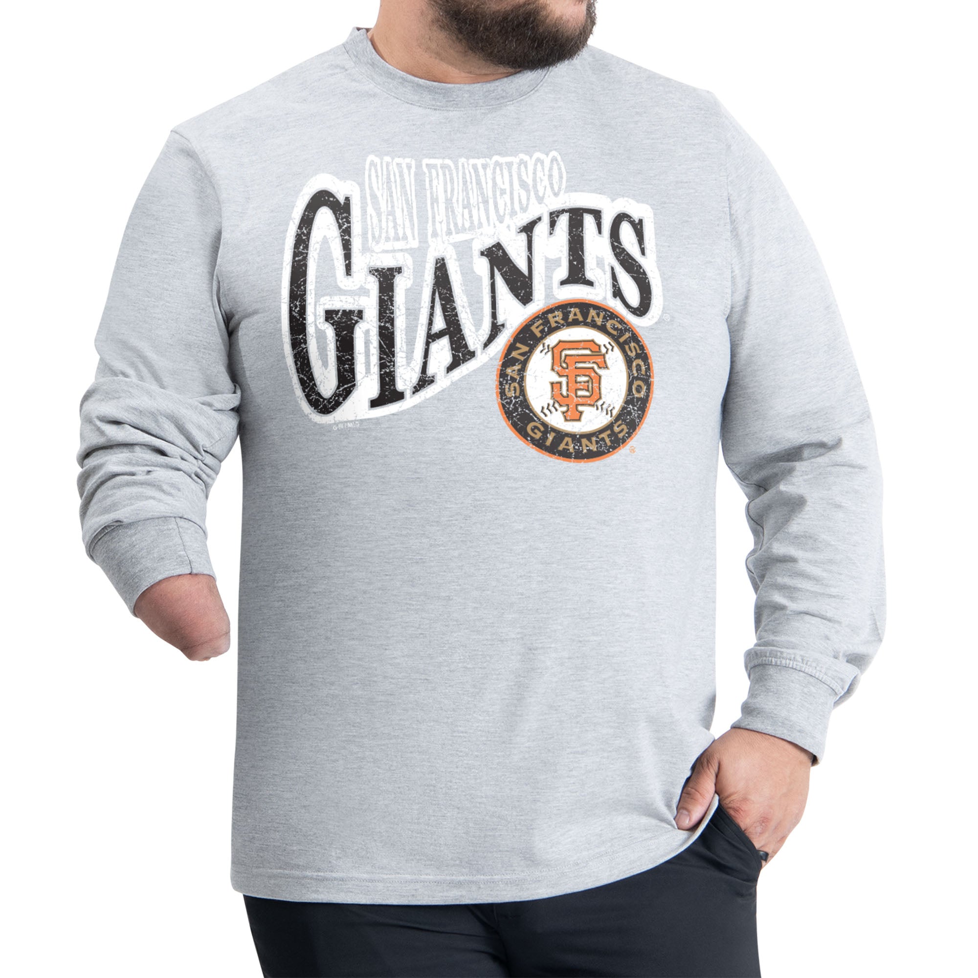 Men's Starter Gray San Francisco Giants Adaptive Twisted Team Long Sleeve T-Shirt