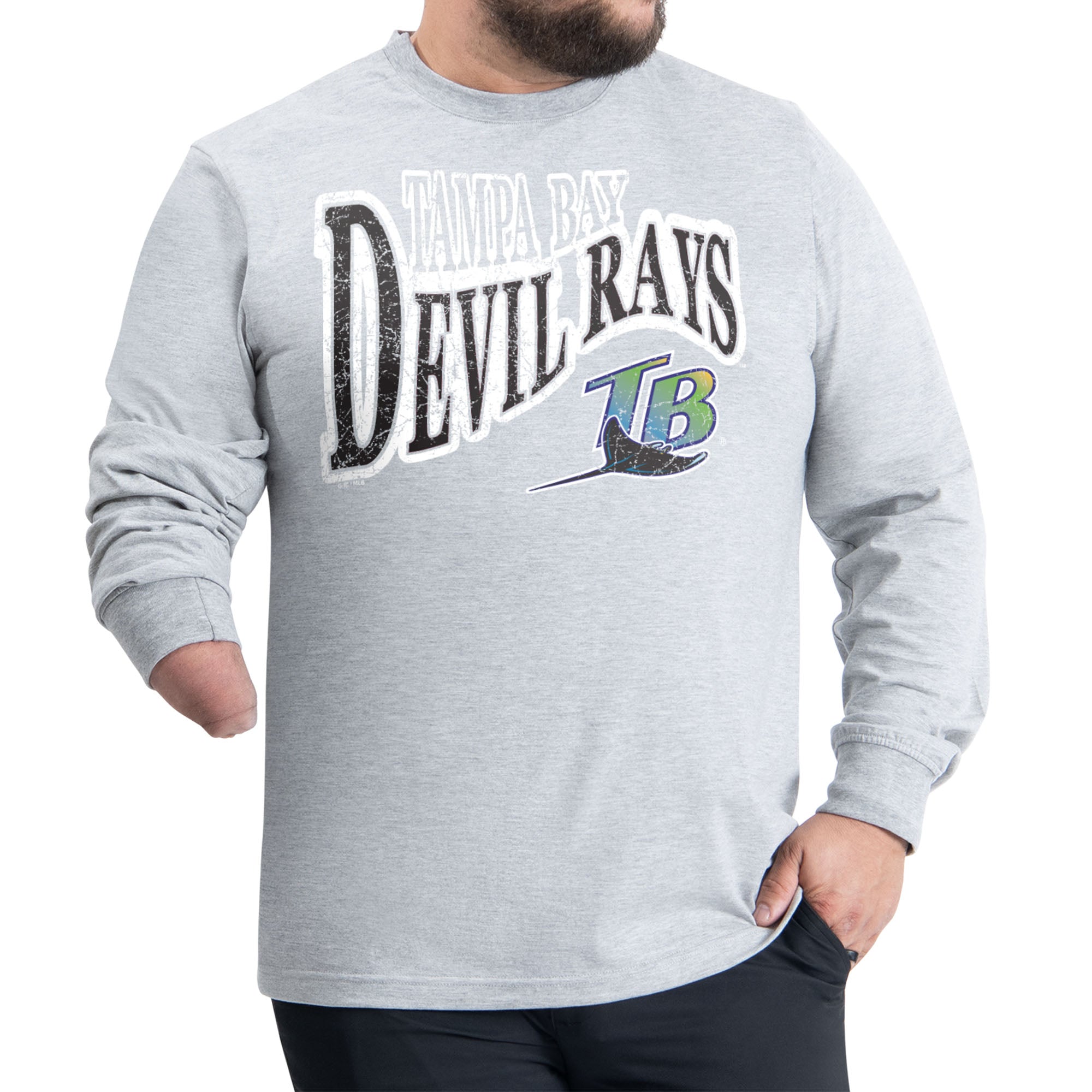 Men's Starter Gray Tampa Bay Rays Adaptive Twisted Team Long Sleeve T-Shirt