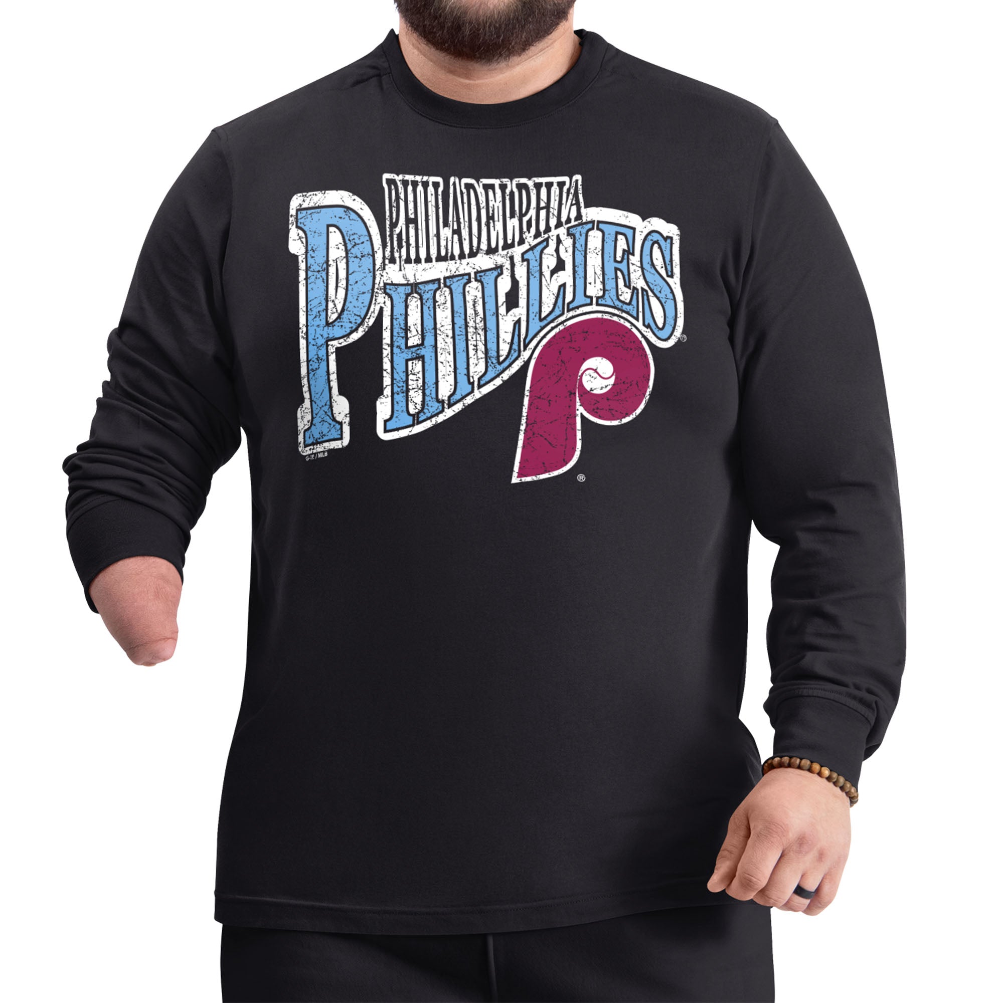 Men's Starter Black Philadelphia Phillies Adaptive Twisted Team Long Sleeve T-Shirt