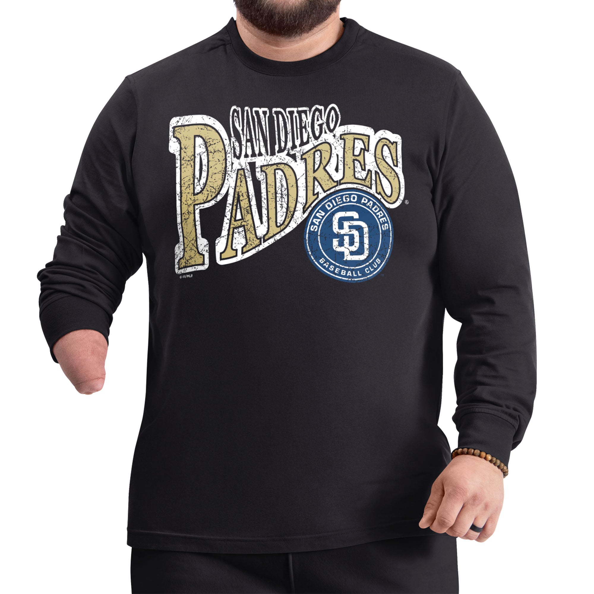 Men's Starter Black San Diego Padres Adaptive Twisted Team Long Sleeve T-Shirt