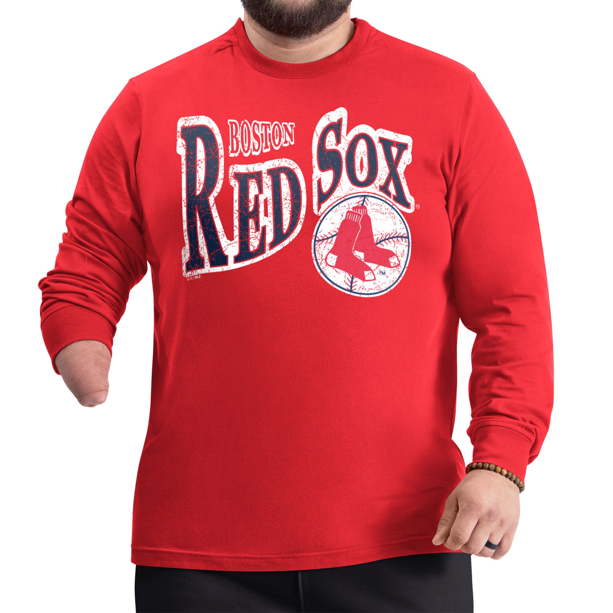 Men's Starter Red Boston Red Sox Adaptive Twisted Team Long Sleeve T-Shirt