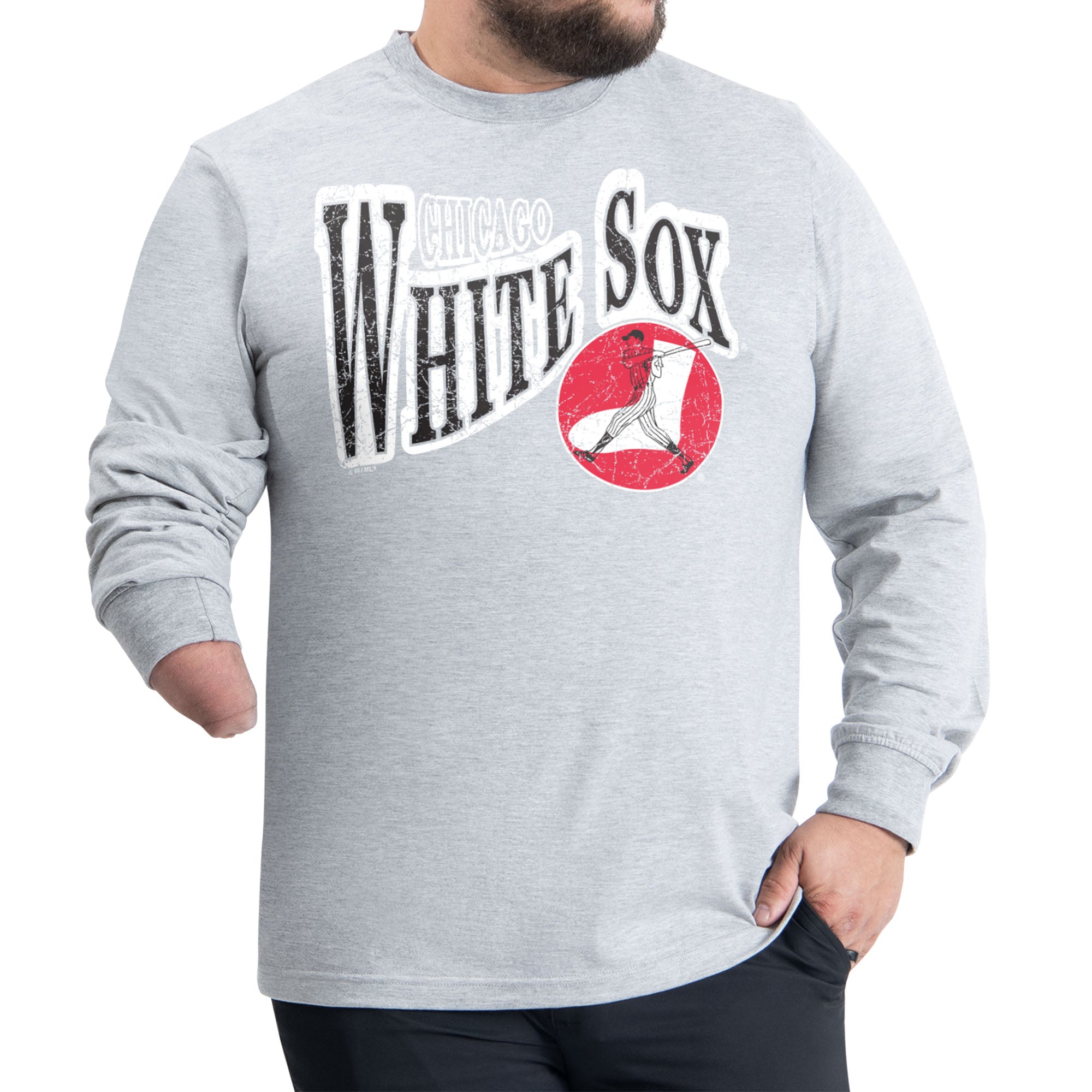 Men's Starter Gray Chicago White Sox Adaptive Twisted Team Long Sleeve T-Shirt