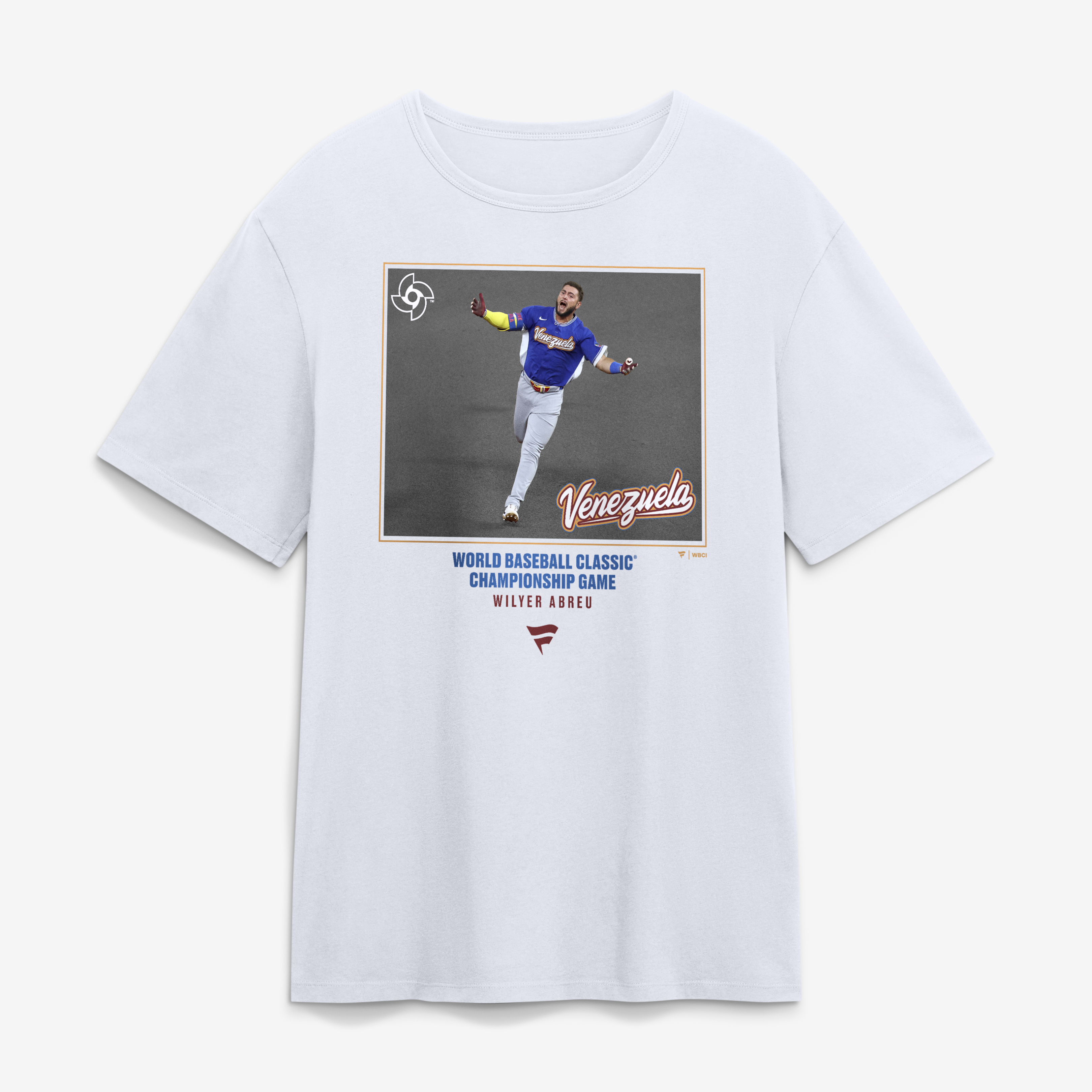 Men's Wilyer Abreu White Venezuela Baseball 2026 World Baseball Classic Home Run T-Shirt
