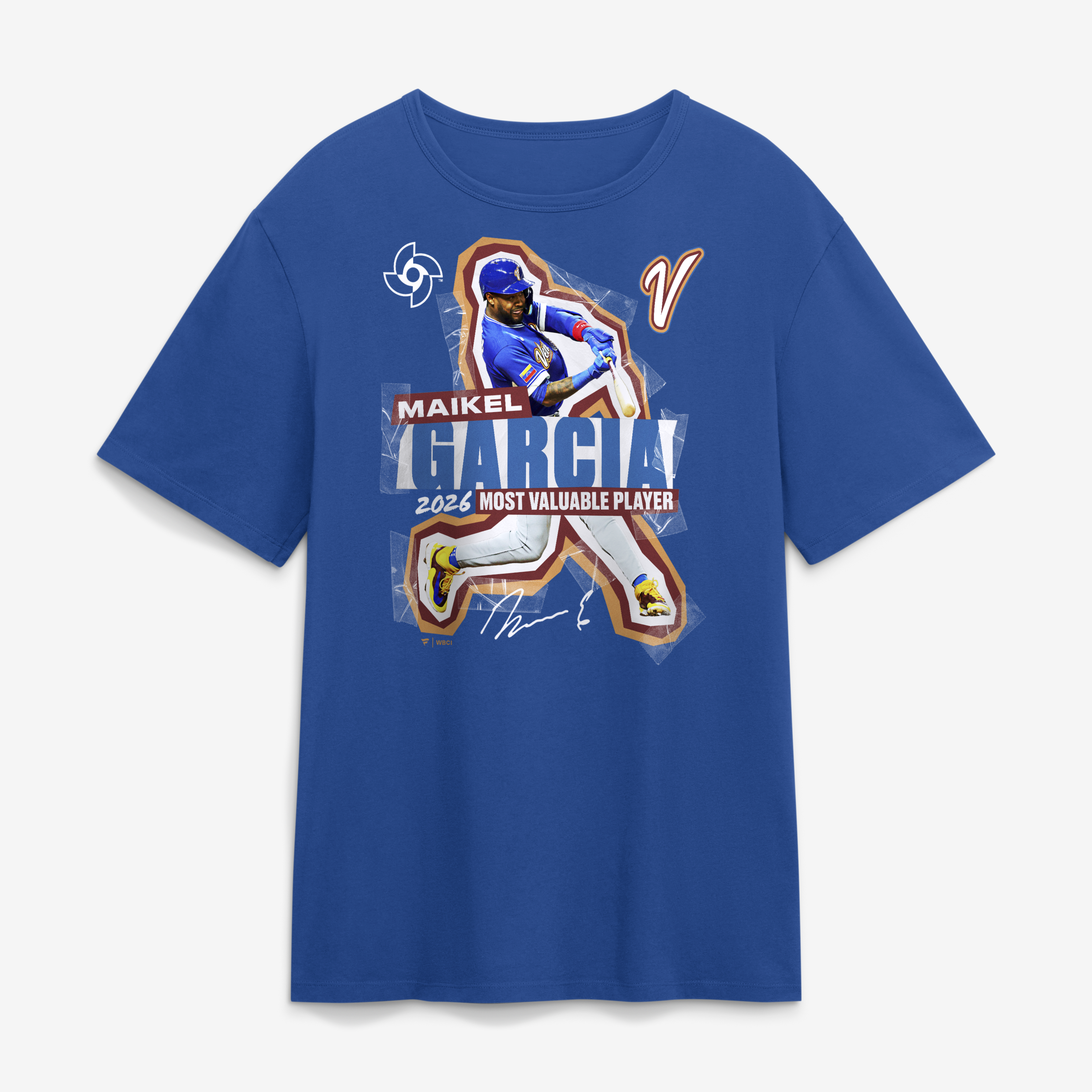 Men's Maikel Garcia Royal Venezuela Baseball 2026 World Baseball Classic MVP T-Shirt