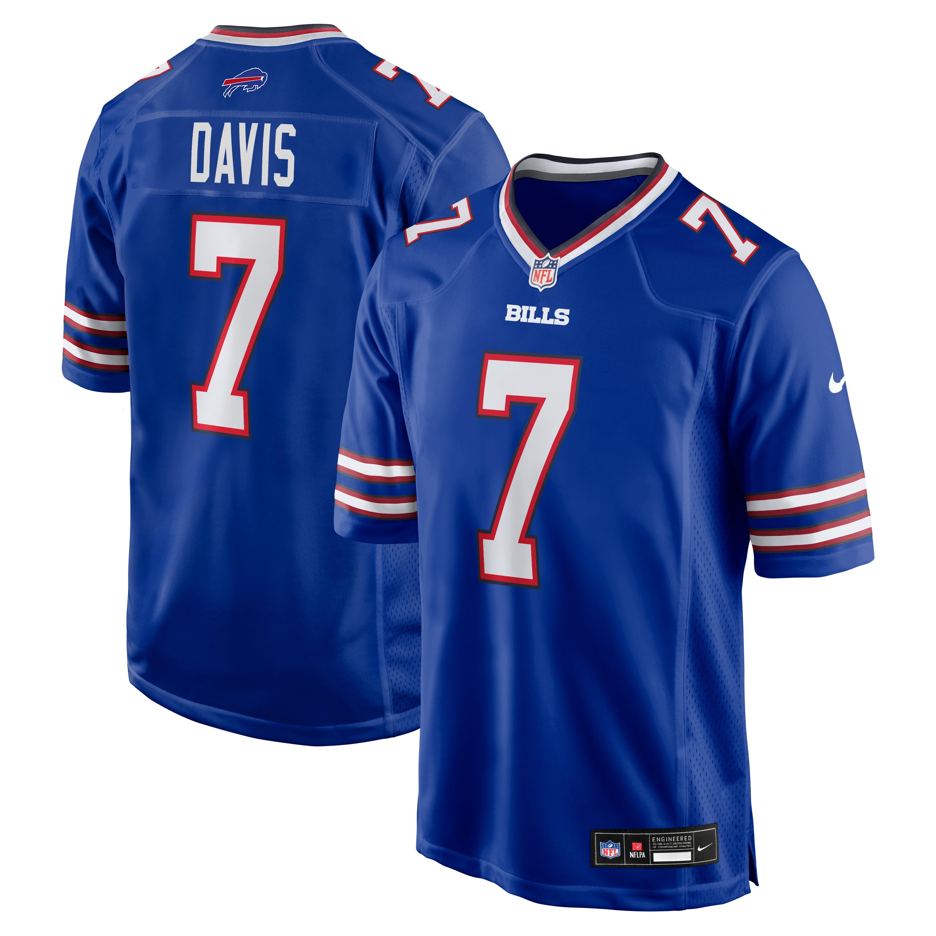 Men's Nike Ray Davis  Royal Buffalo Bills Team Game Jersey
