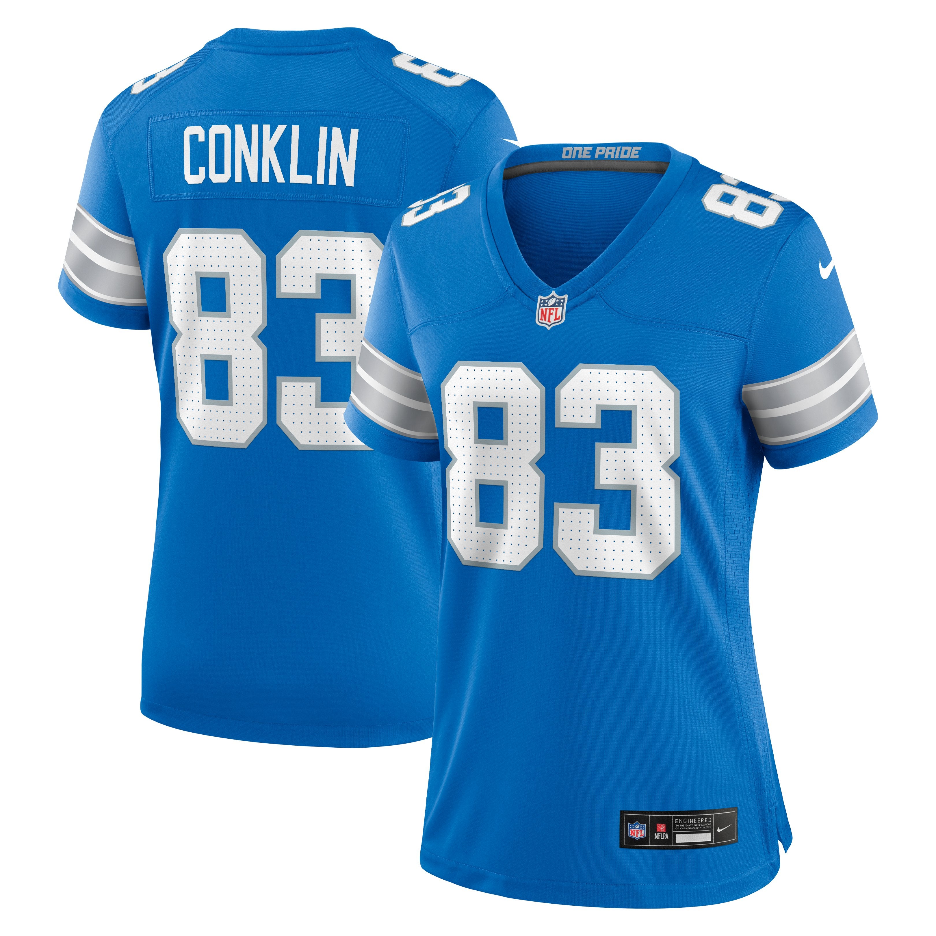 Women's Nike Tyler Conklin  Blue Detroit Lions Team Game Jersey