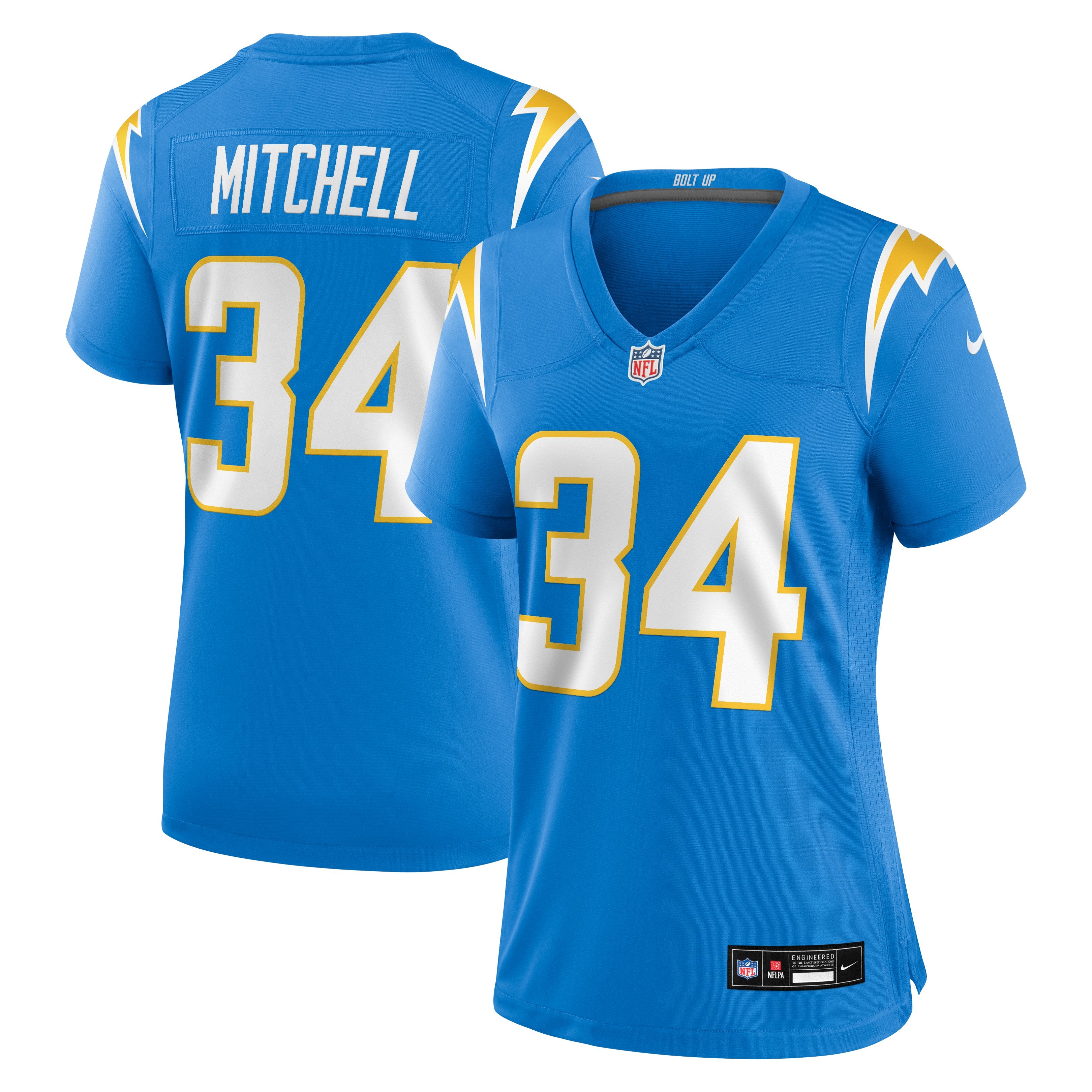 Women's Nike Keaton Mitchell  Powder Blue Los Angeles Chargers Team Game Jersey
