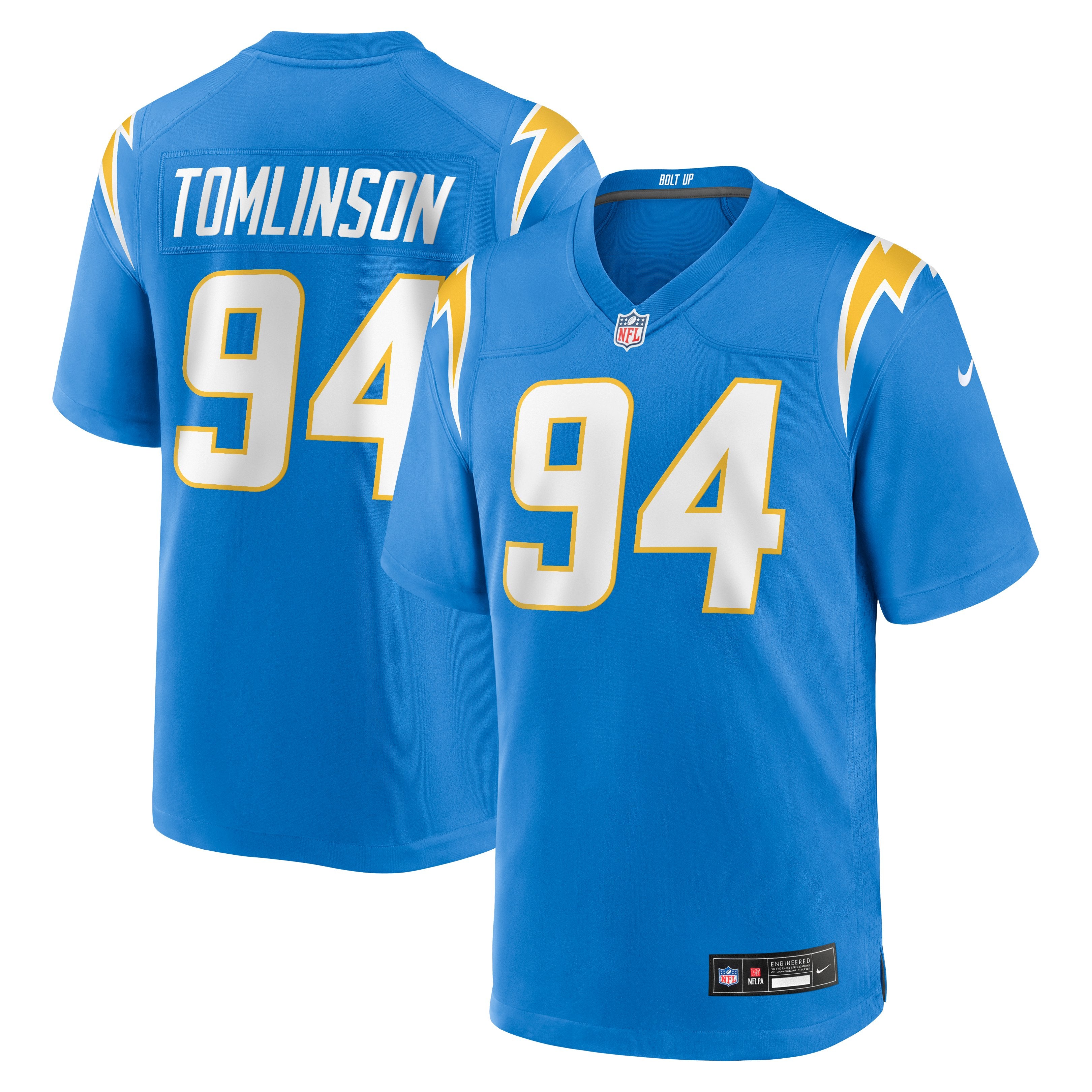 Men's Nike Dalvin Tomlinson  Powder Blue Los Angeles Chargers Team Game Jersey