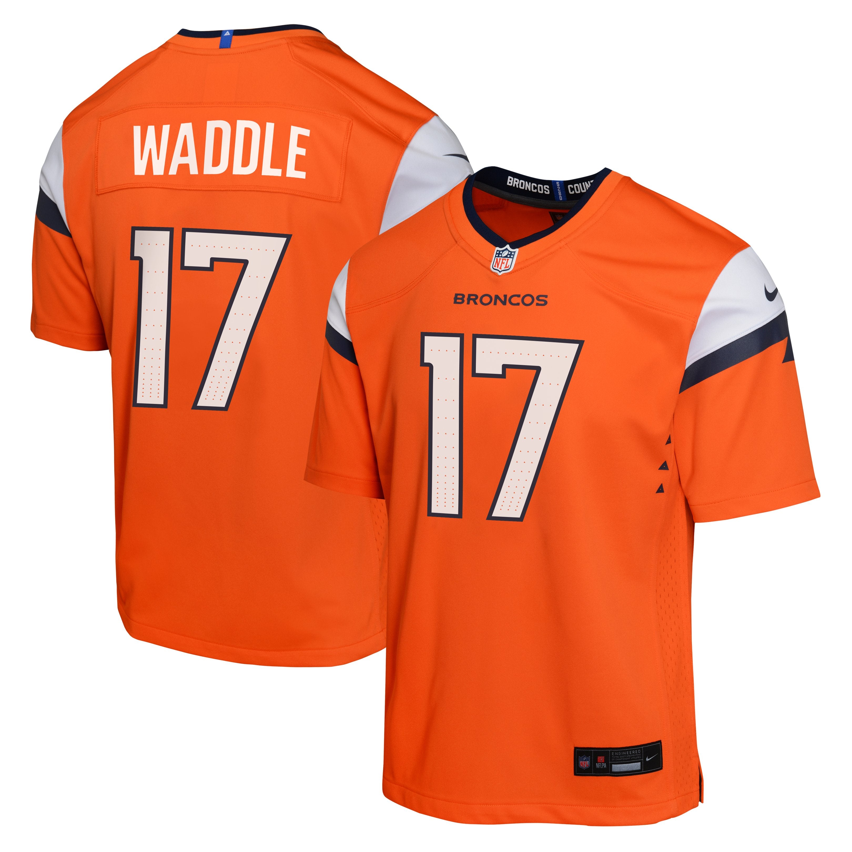Youth Nike Jaylen Waddle Orange Denver Broncos Game Jersey