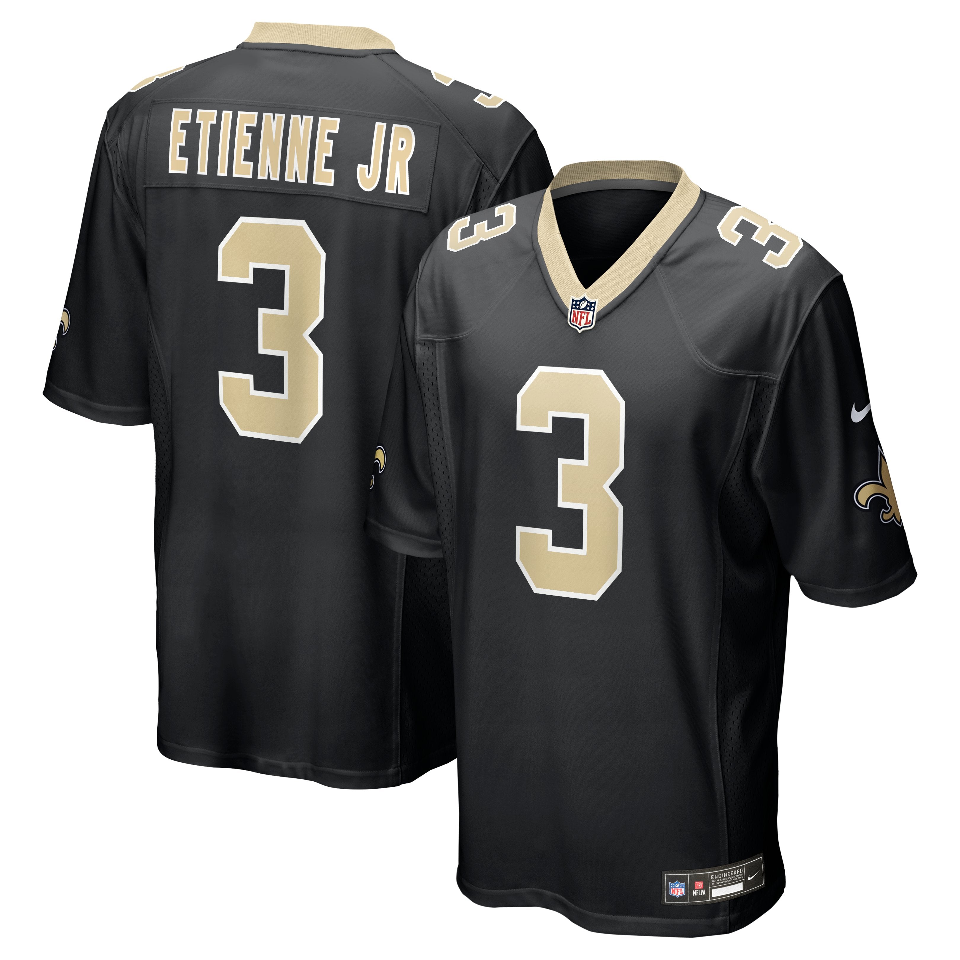 Youth Nike Travis Etienne Jr Black New Orleans Saints Game Jersey