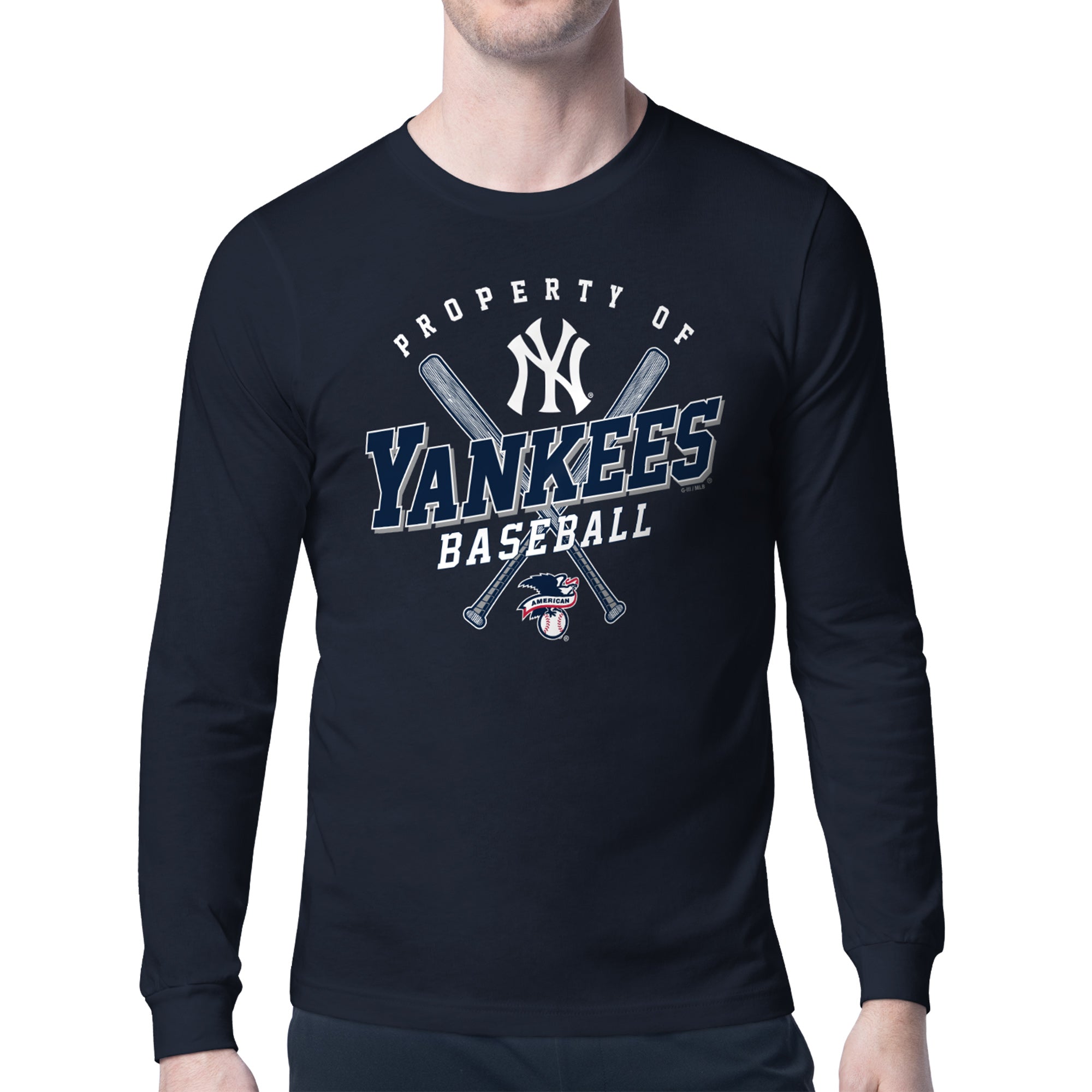 Men's Starter Navy New York Yankees Property of Team Long-Sleeve T-Shirt