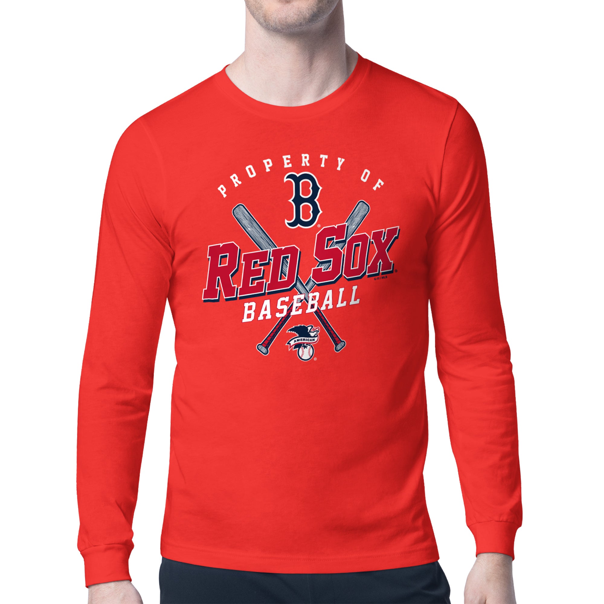 Men's Starter Red Boston Red Sox Property of Team Long-Sleeve T-Shirt