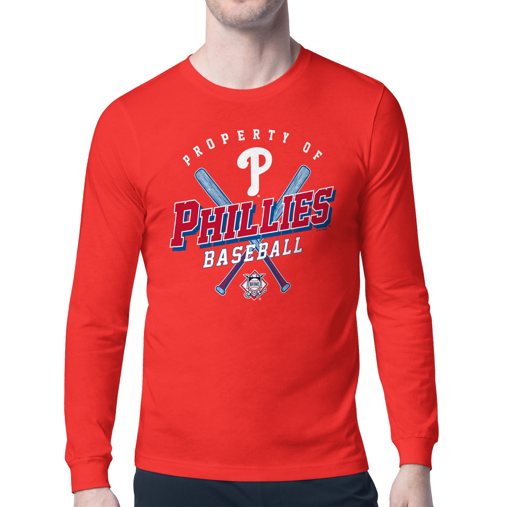 Men's Starter Red Philadelphia Phillies Property of Team Long-Sleeve T-Shirt
