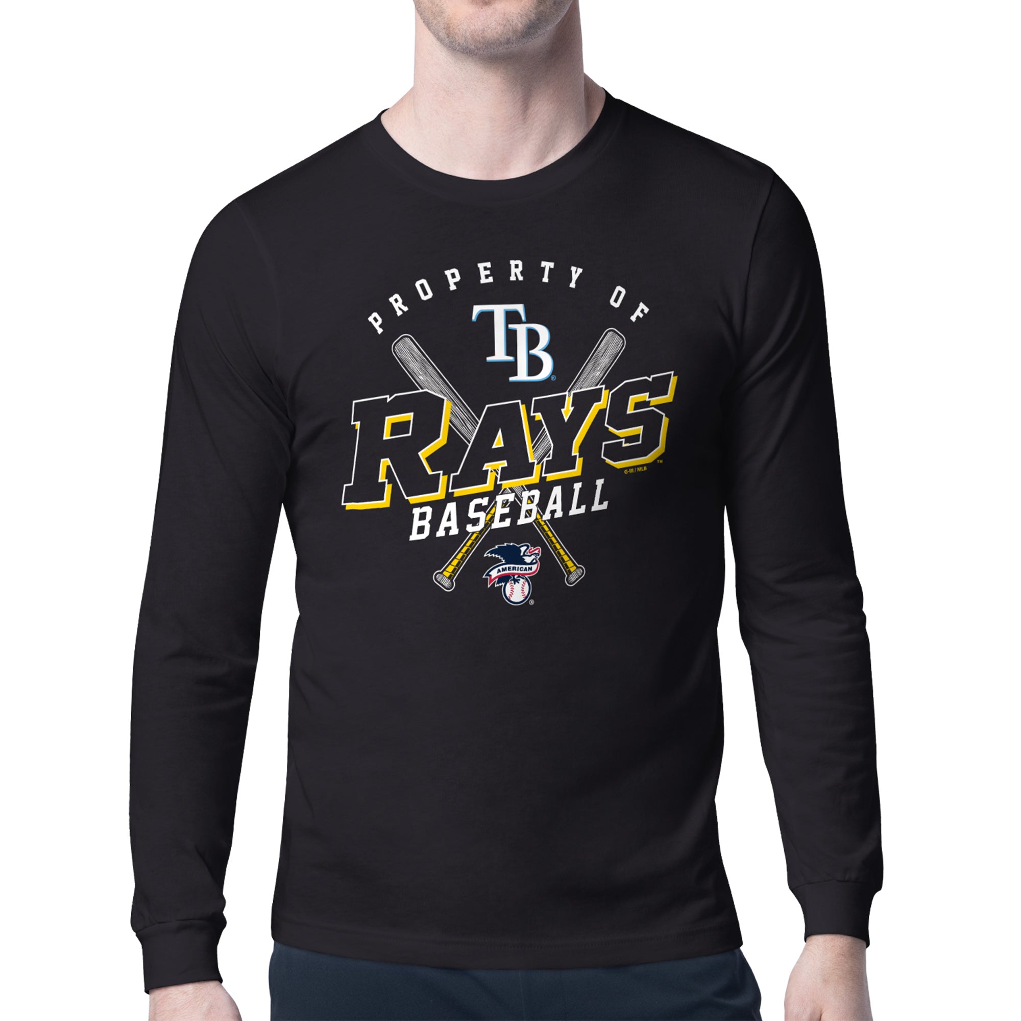 Men's Starter Black Tampa Bay Rays Property of Team Long-Sleeve T-Shirt