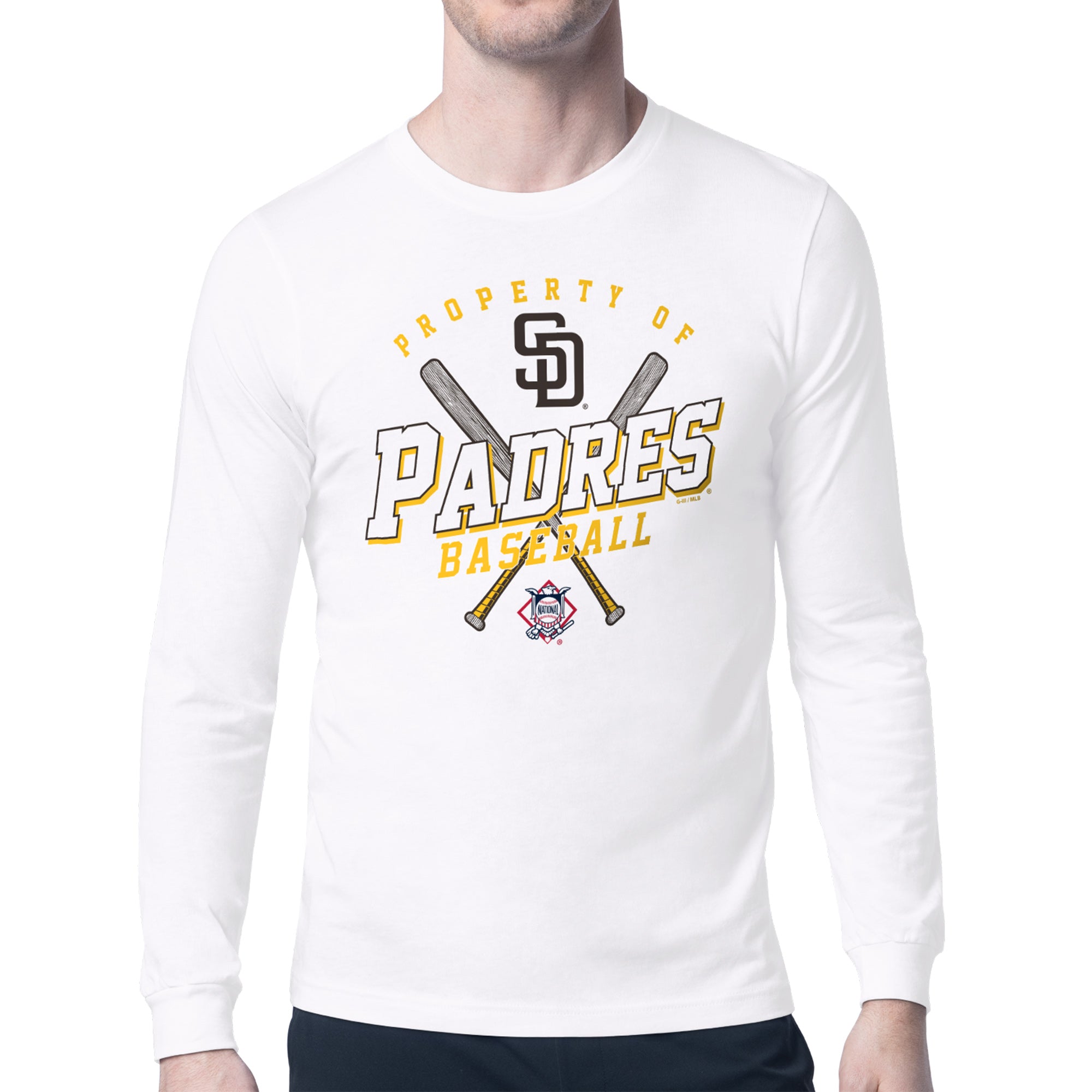 Men's Starter White San Diego Padres Property of Team Long-Sleeve T-Shirt