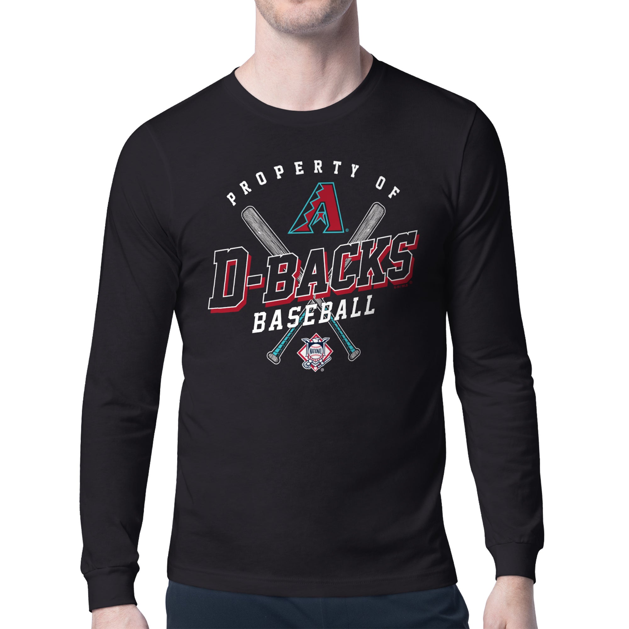 Men's Starter Black Arizona Diamondbacks Property of Team Long-Sleeve T-Shirt