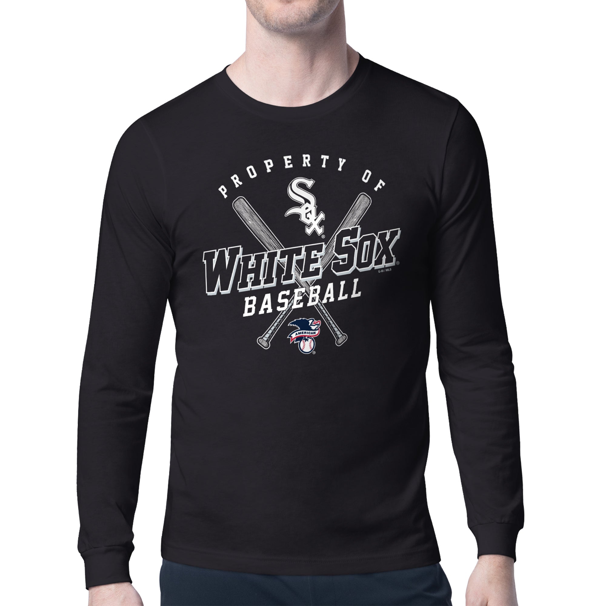 Men's Starter Black Chicago White Sox Property of Team Long-Sleeve T-Shirt