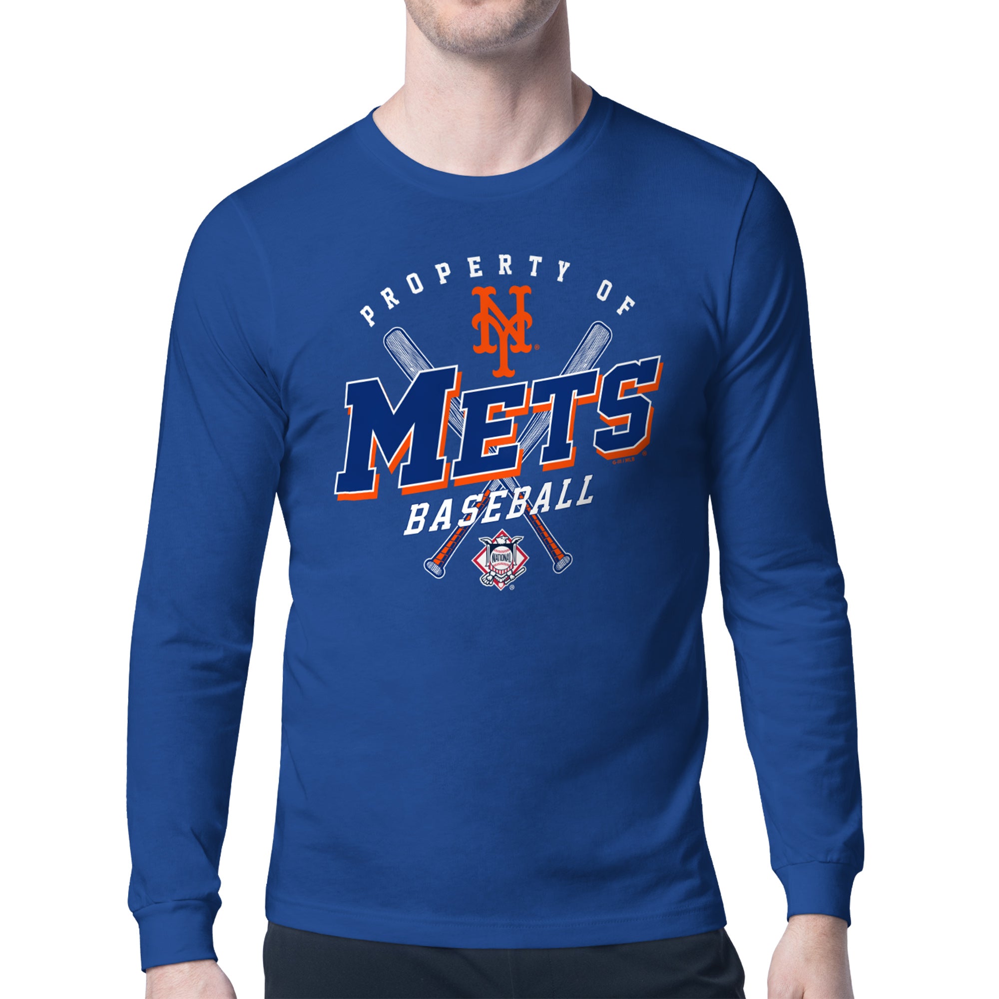 Men's Starter Royal New York Mets Property of Team Long-Sleeve T-Shirt