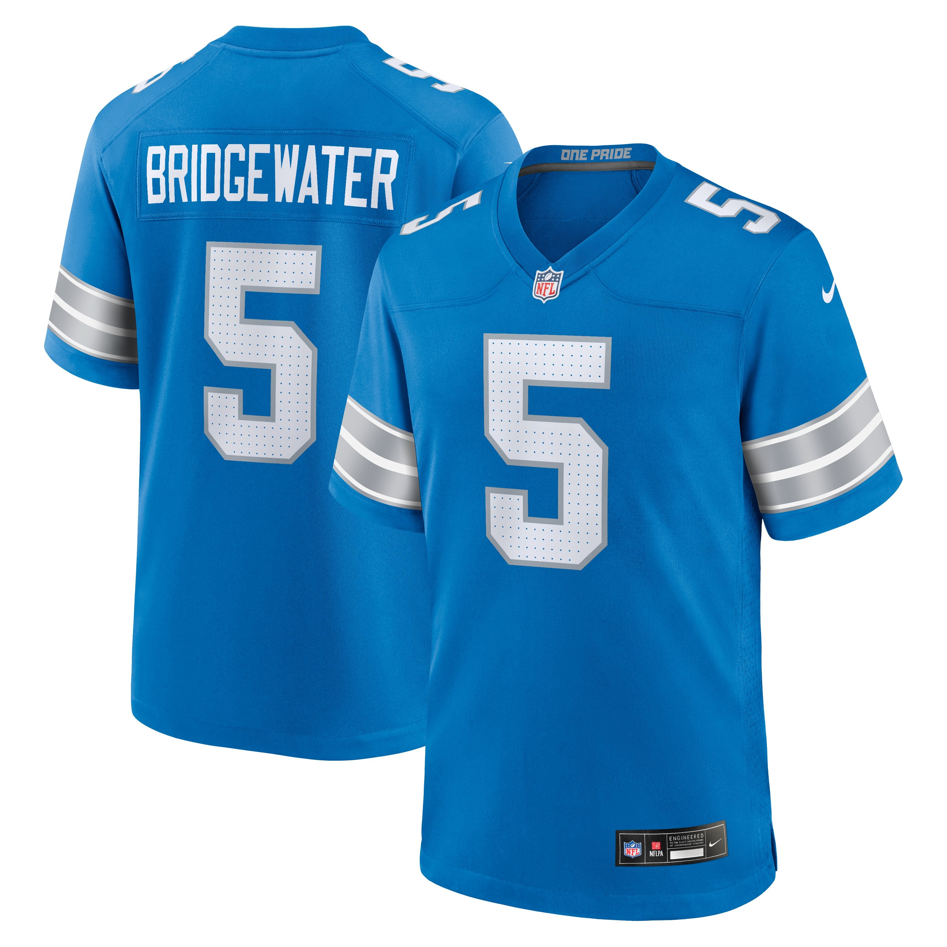 Men's Nike Teddy Bridgewater  Blue Detroit Lions Team Game Jersey