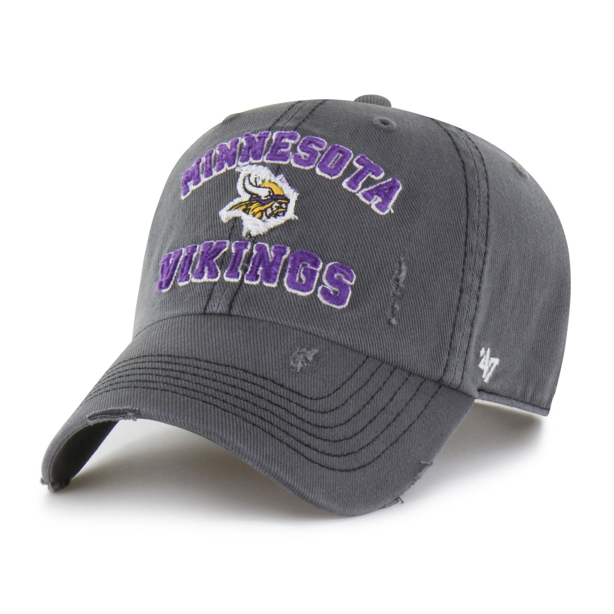 Men's '47  Charcoal Minnesota Vikings Seymoore Clean Up Adjustable Hat