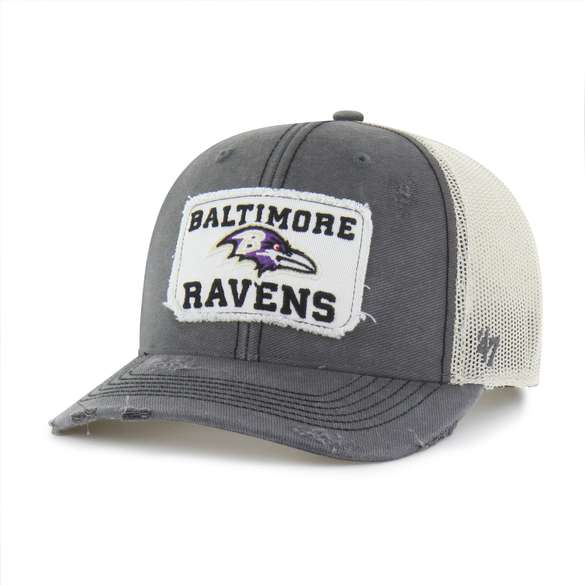 Men's '47 Charcoal Baltimore Ravens Egremont Well-Worn Adjustable Trucker Hat
