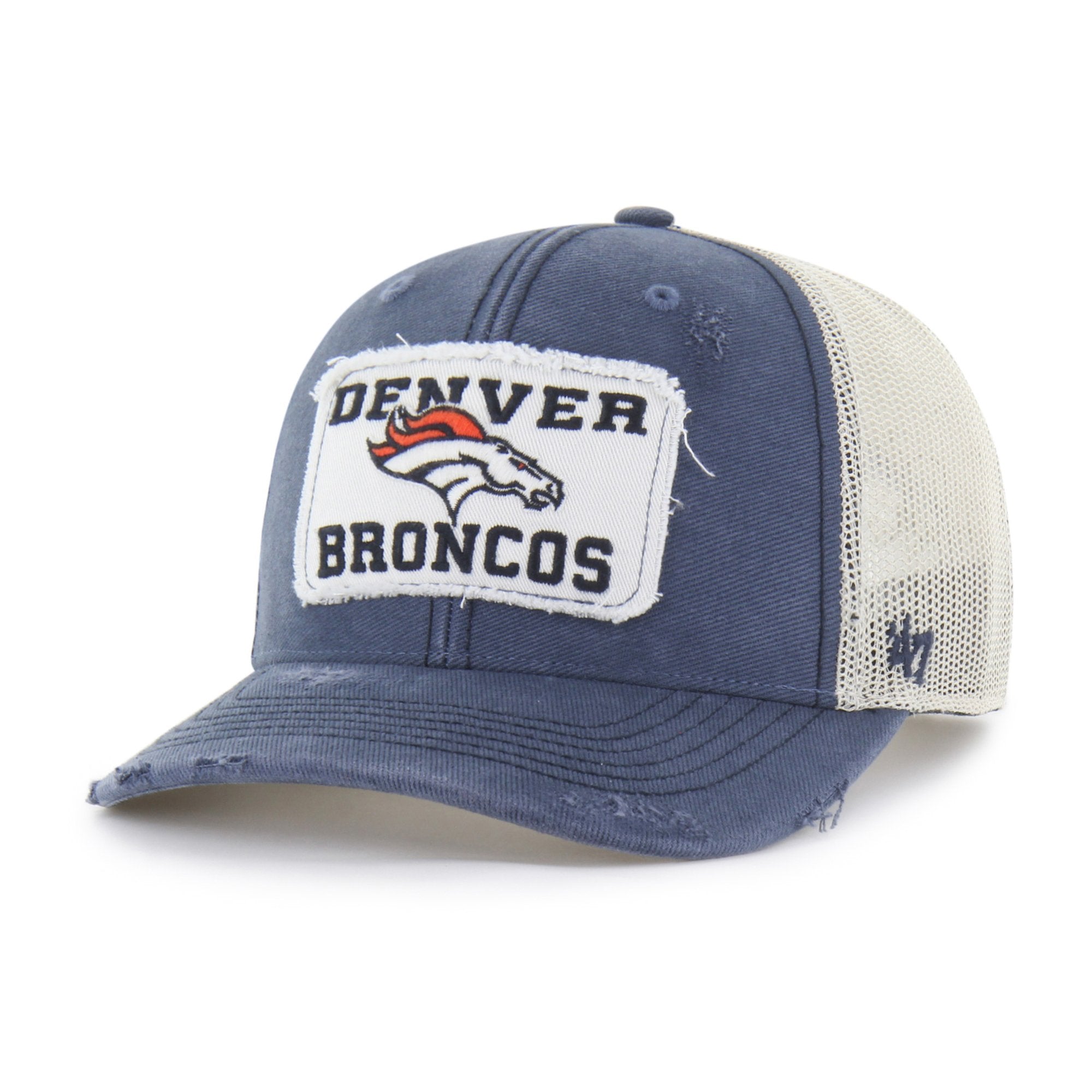 Men's '47 Navy Denver Broncos Egremont Well-Worn Adjustable Trucker Hat