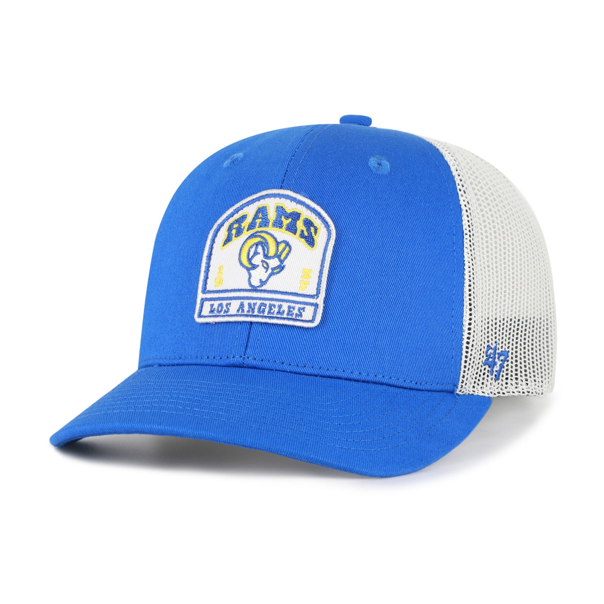 Men's '47  Royal Los Angeles Rams  Headstone Trucker Adjustable Hat