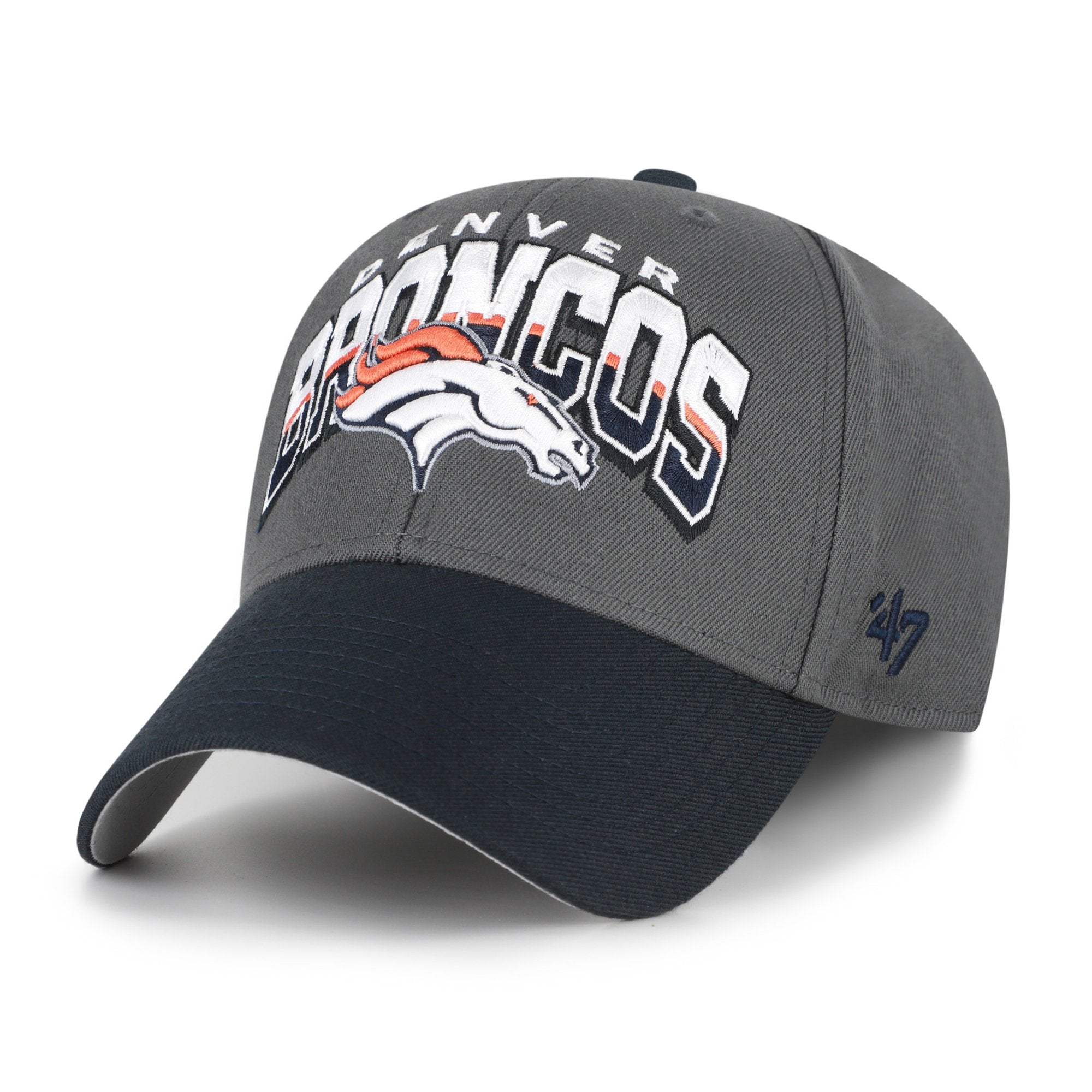 Men's '47 Charcoal Denver Broncos Split Block MVP Adjustable Hat