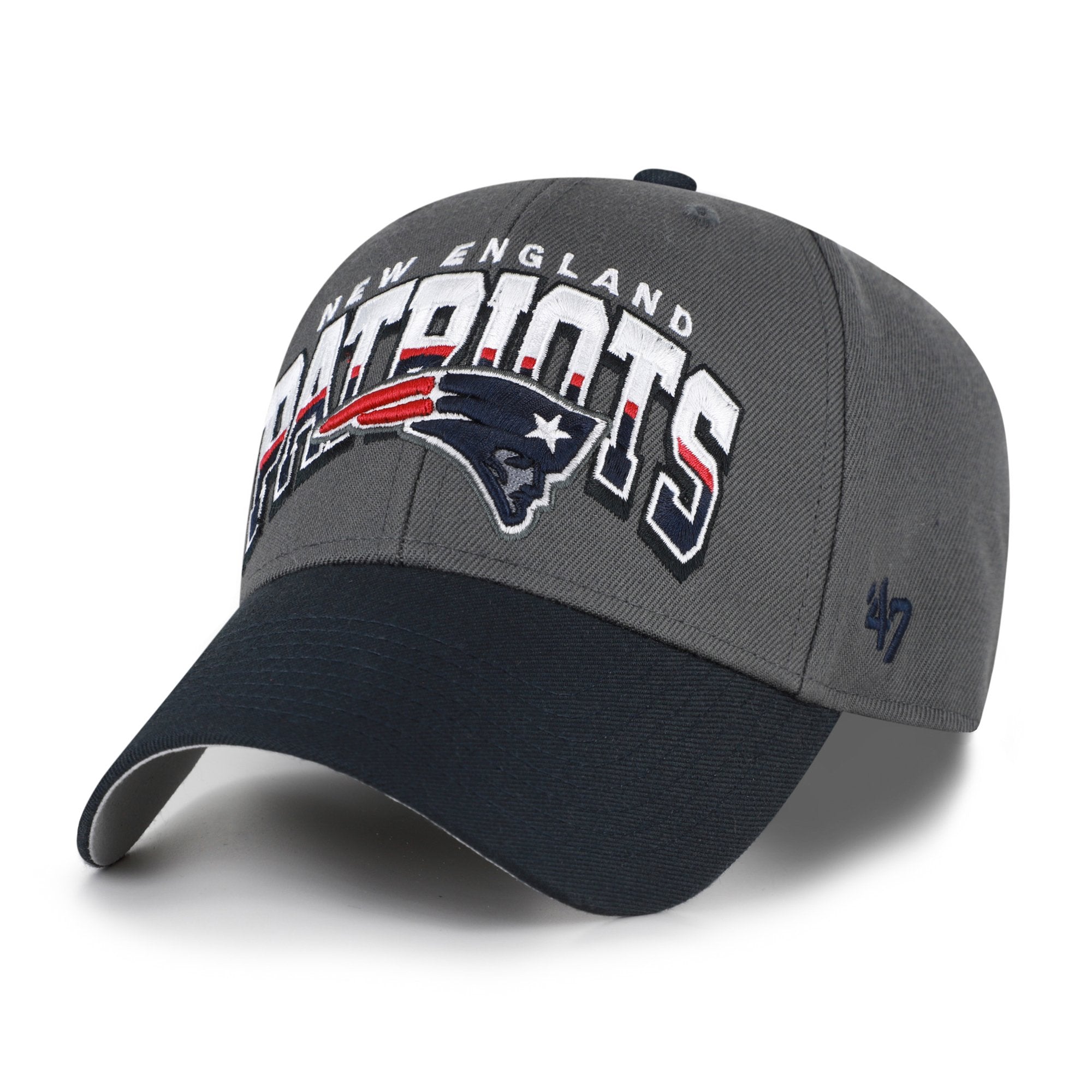 Men's '47 Charcoal New England Patriots Split Block MVP Adjustable Hat