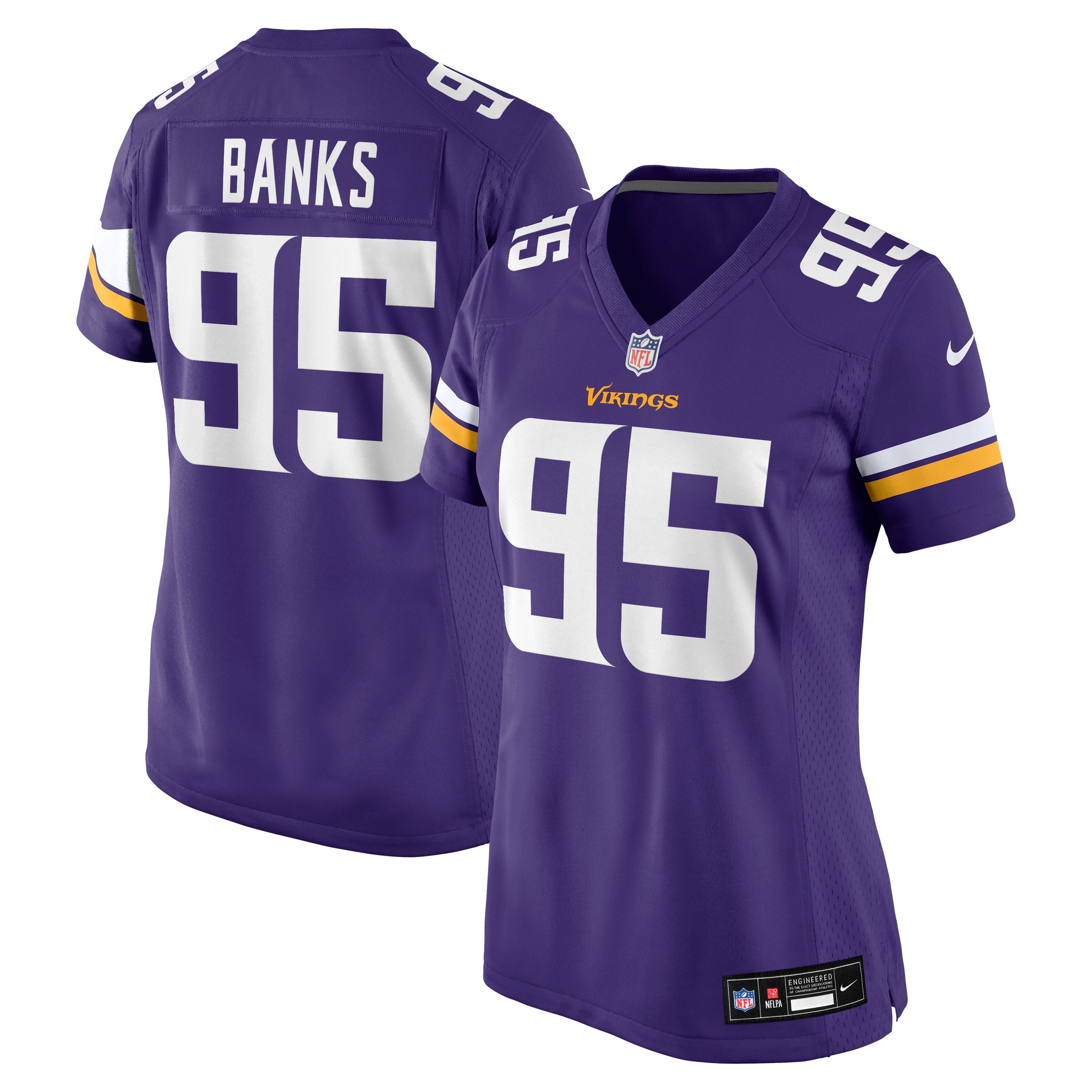 Women's Nike Caleb Banks  Purple Minnesota Vikings Team Game Jersey