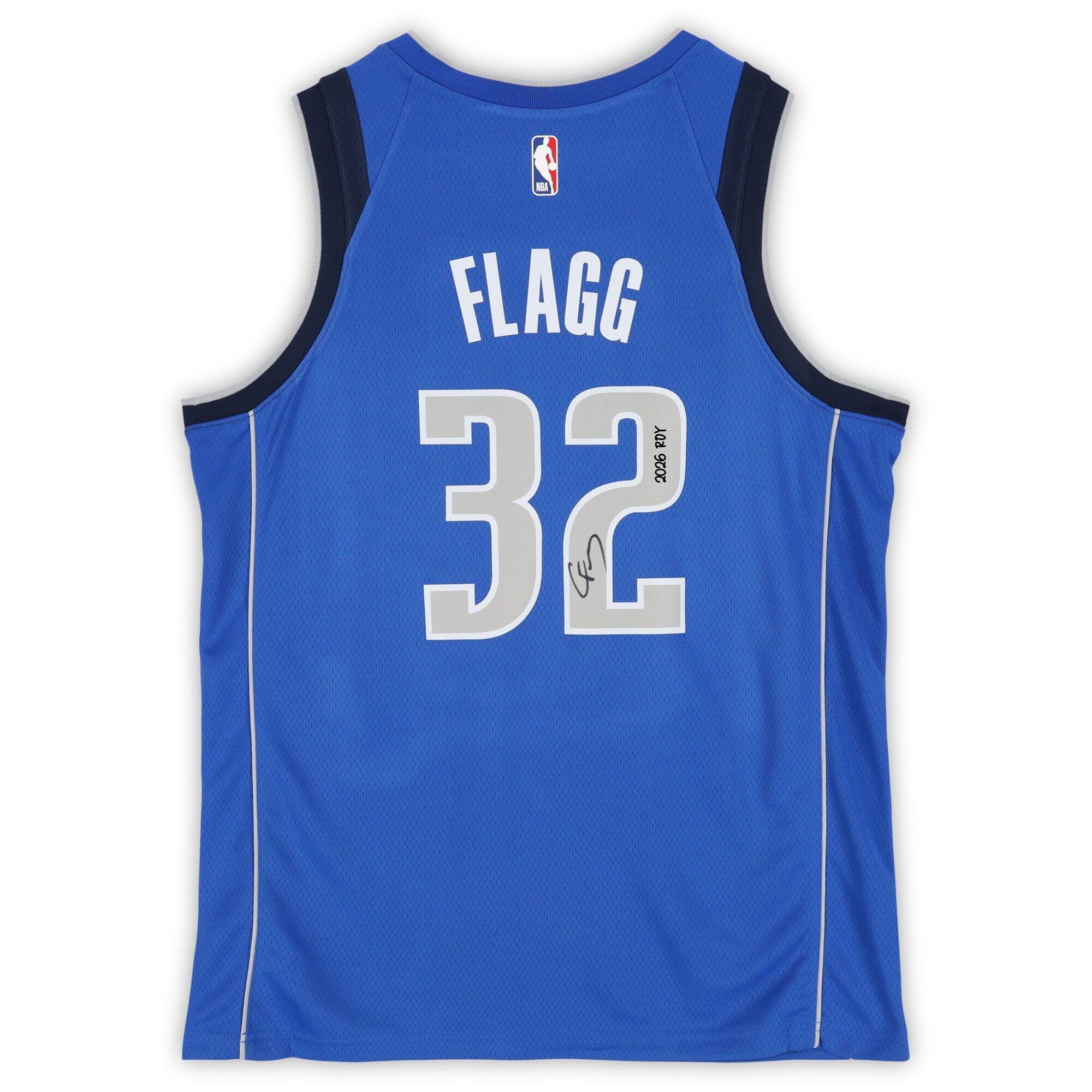 Cooper Flagg Dallas Mavericks Autographed Blue Nike Icon Swingman Jersey with "2026 ROY" Inscription
