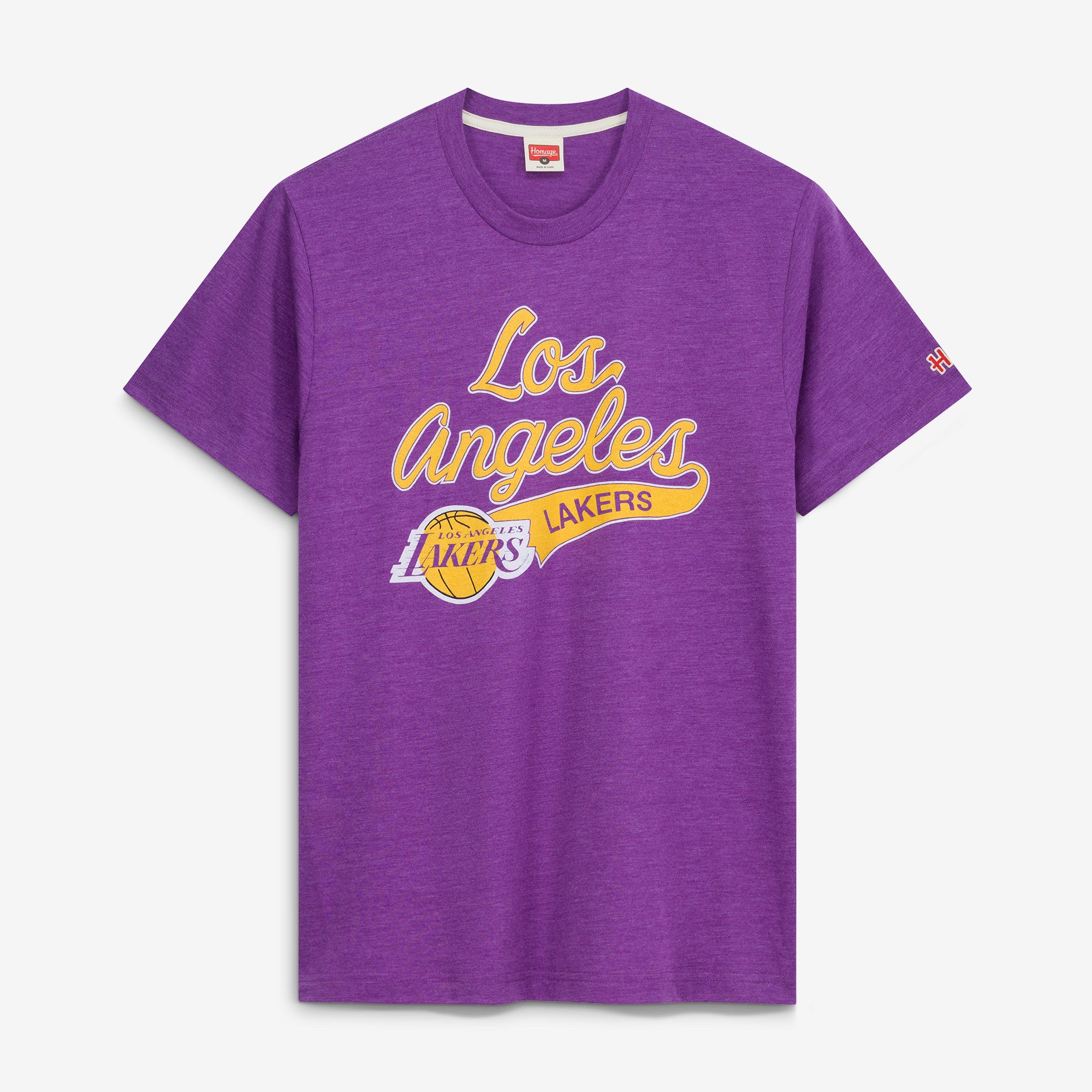 Unisex Homage  Purple Los Angeles Lakers Script Tri-Blend T-Shirt