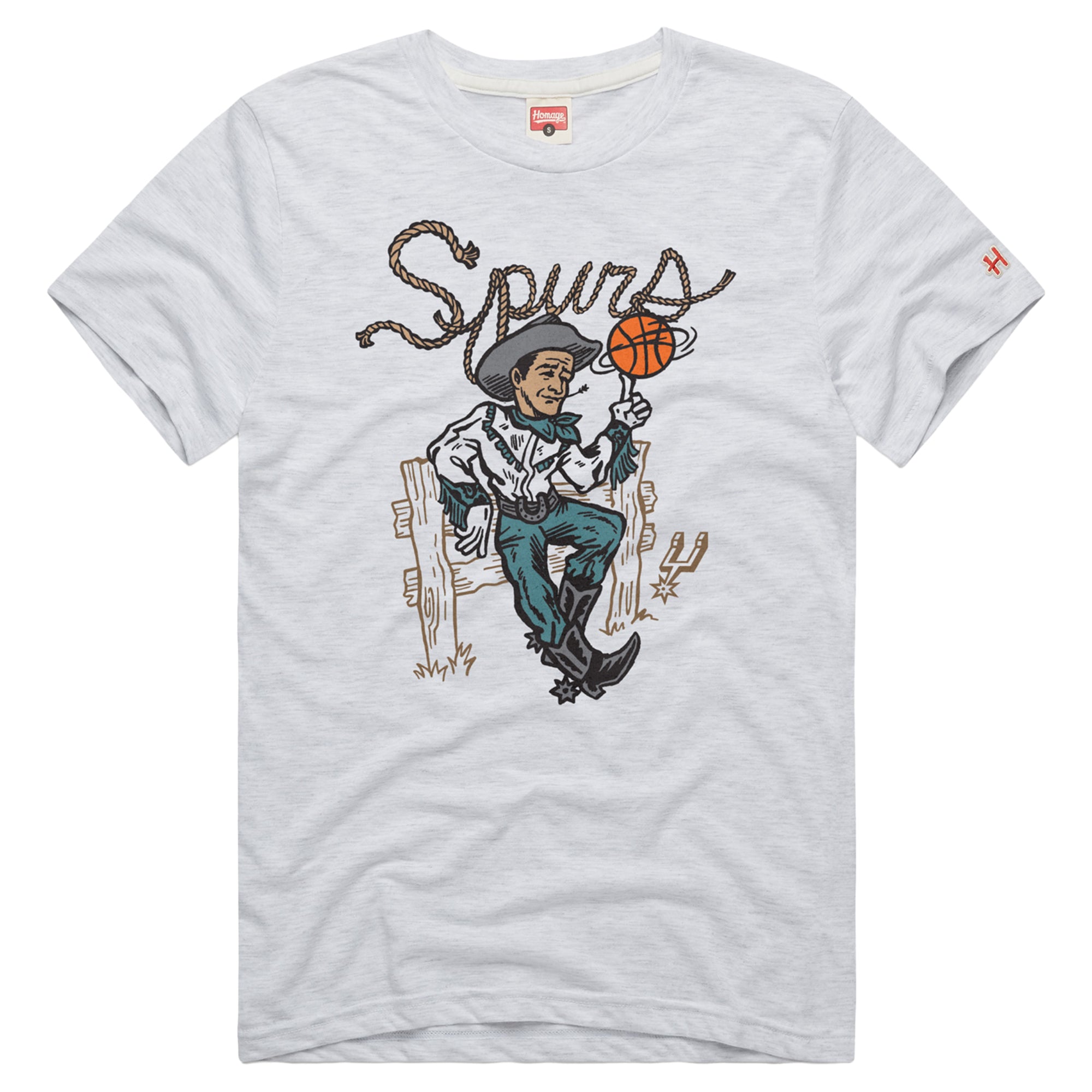 Unisex Homage  Ash San Antonio Spurs Cowboy Tri-Blend T-Shirt