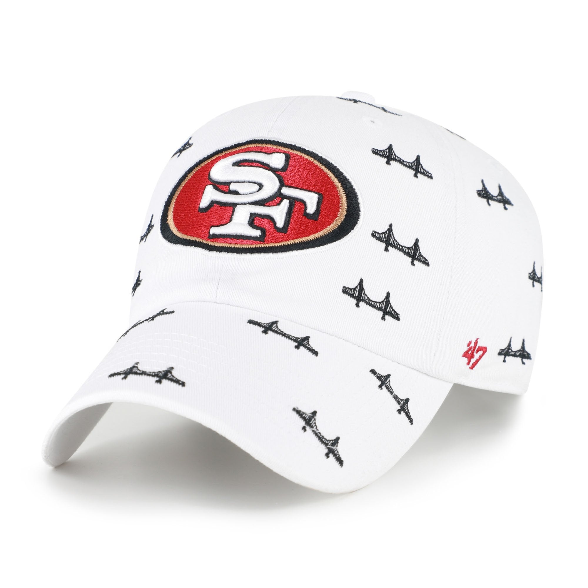 Unisex '47 White San Francisco 49ers Confetti Clean Up Adjustable Hat