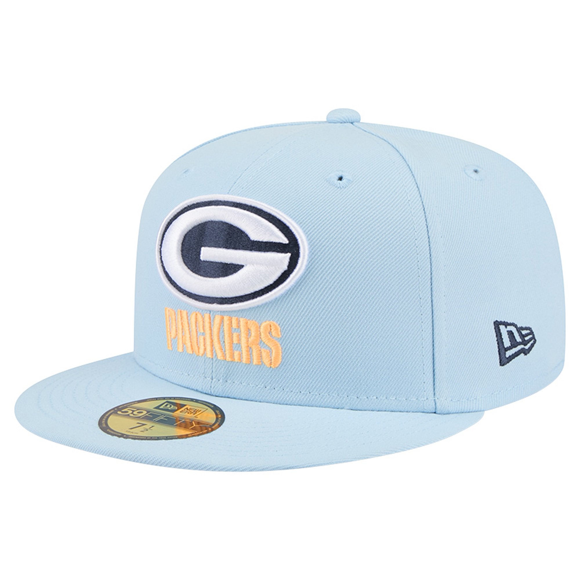 Men's New Era Coastal Blue Green Bay Packers 59FIFTY Fitted Hat