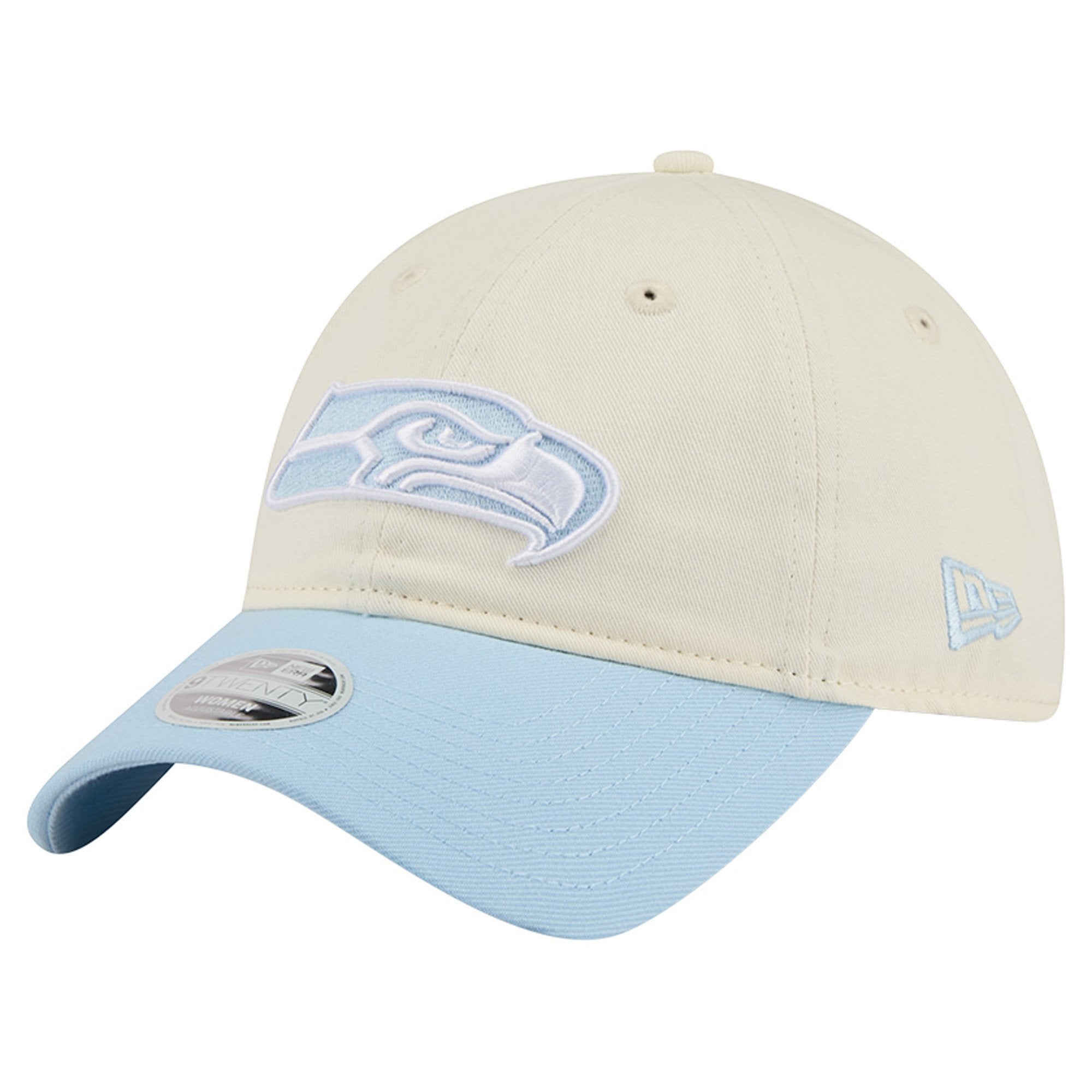 Women's New Era Cream/Coastal Blue Seattle Seahawks 9TWENTY Adjustable Hat