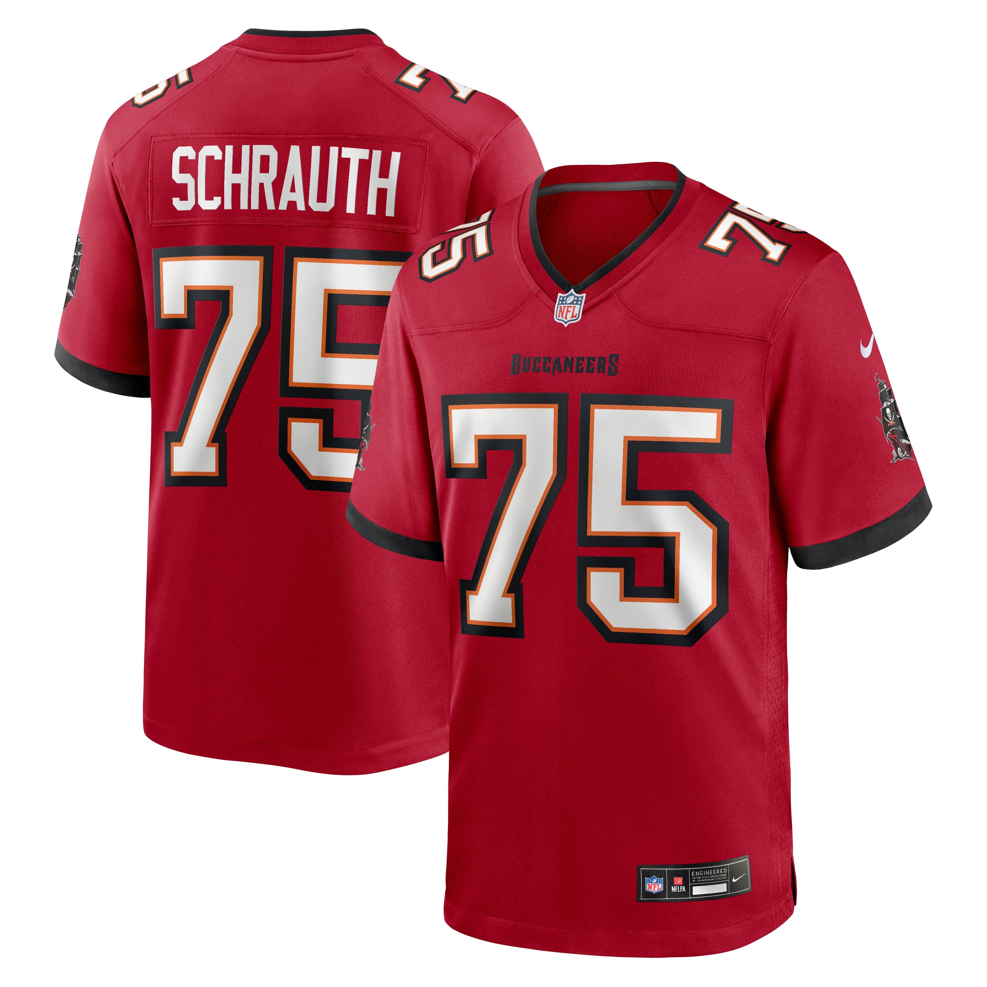 Men's Nike Billy Schrauth Red Tampa Bay Buccaneers Team Game Jersey