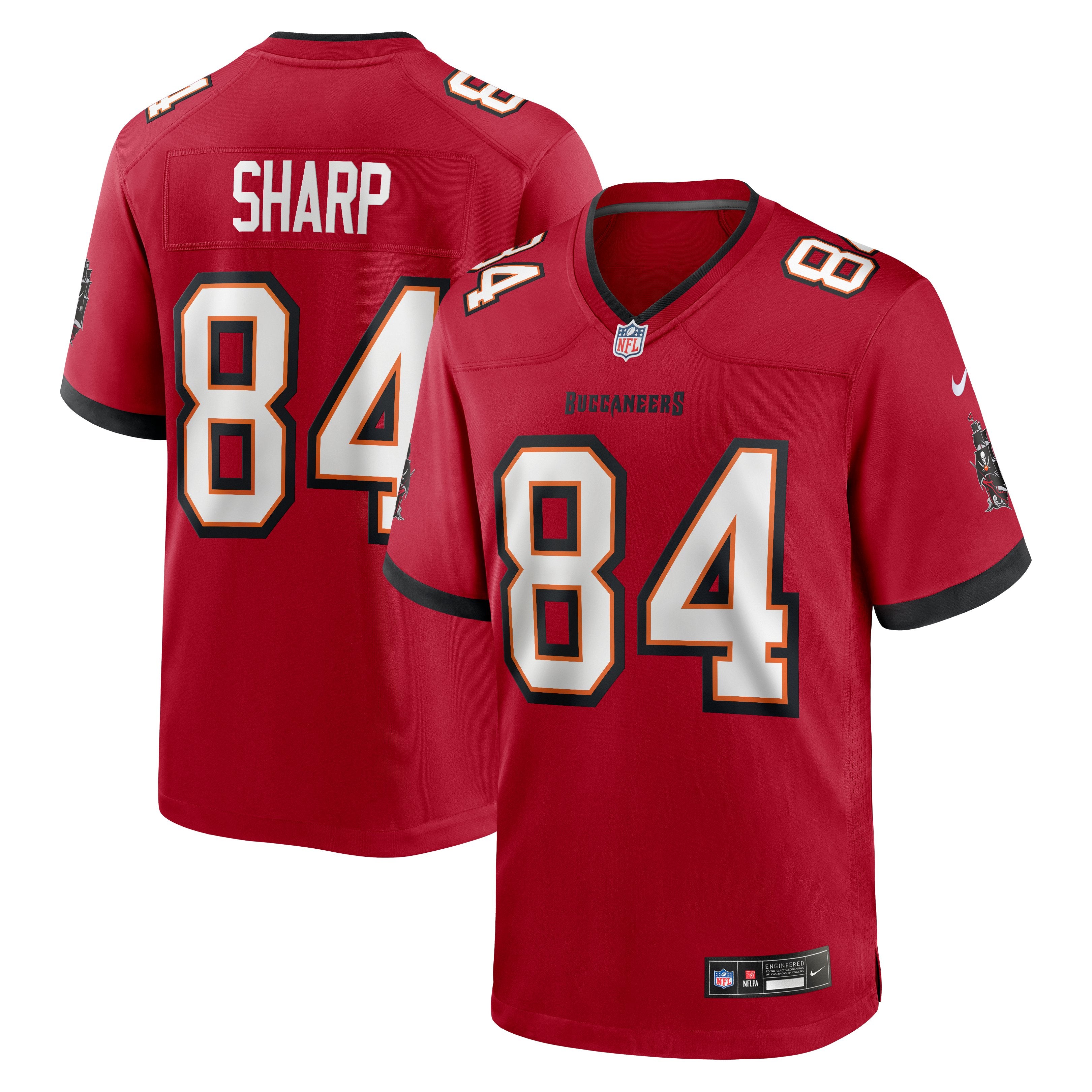 Men's Nike Bauer Sharp Red Tampa Bay Buccaneers Team Game Jersey