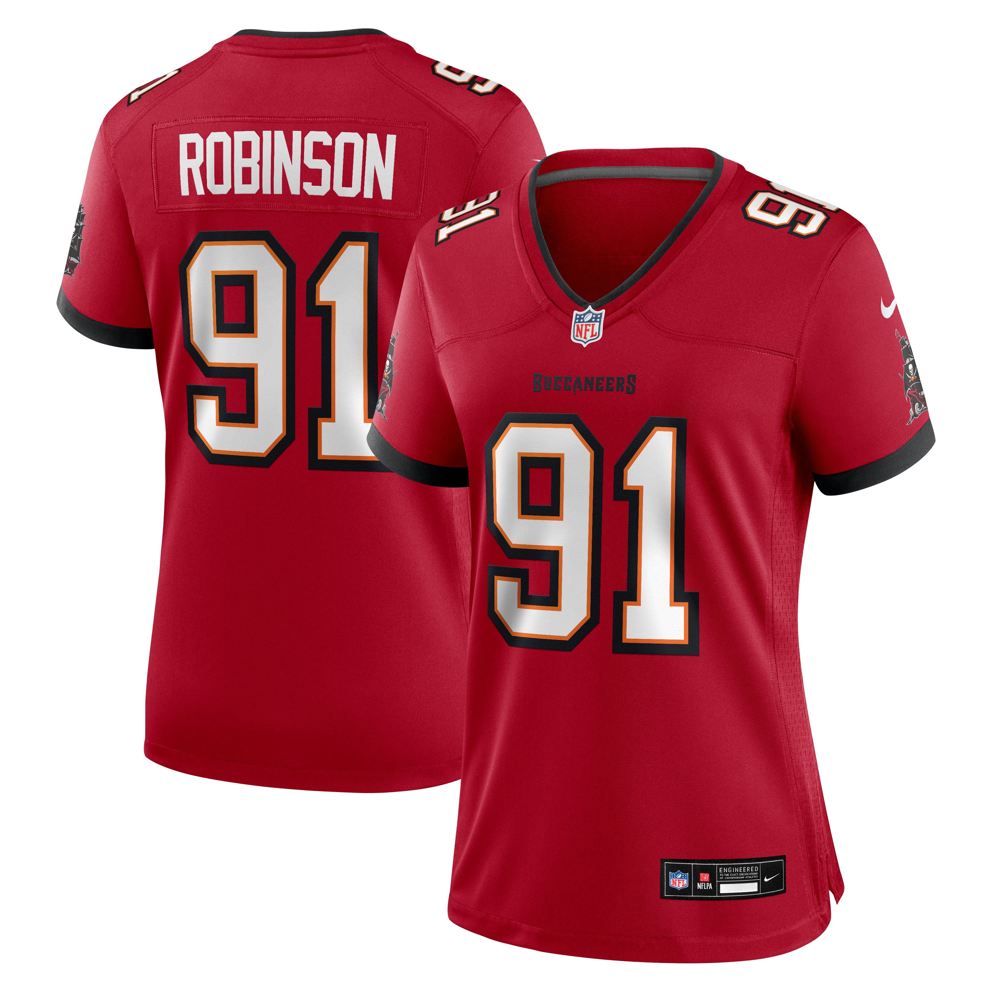 Women's Nike A'Shawn Robinson Red Tampa Bay Buccaneers Team Game Jersey