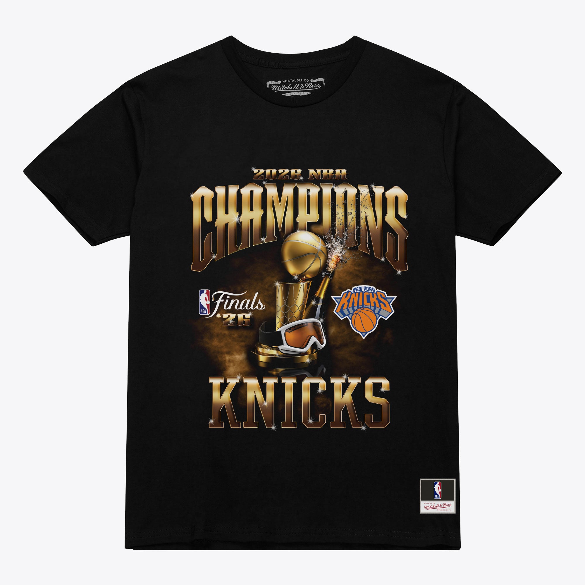 Women's Mitchell & Ness Black New York Knicks 2026 NBA Finals Champions Boxy T-Shirt