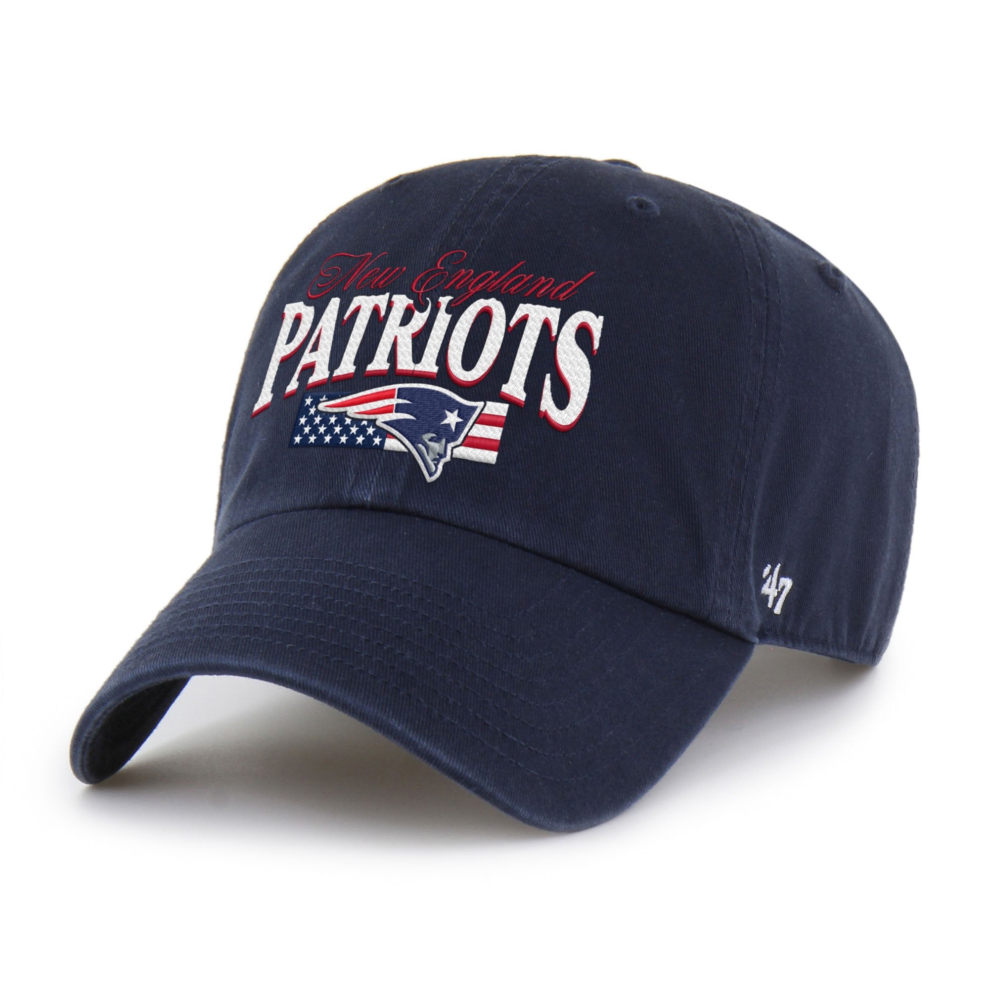 Men's '47 Navy New England Patriots American Flag Clean Up Adjustable Hat