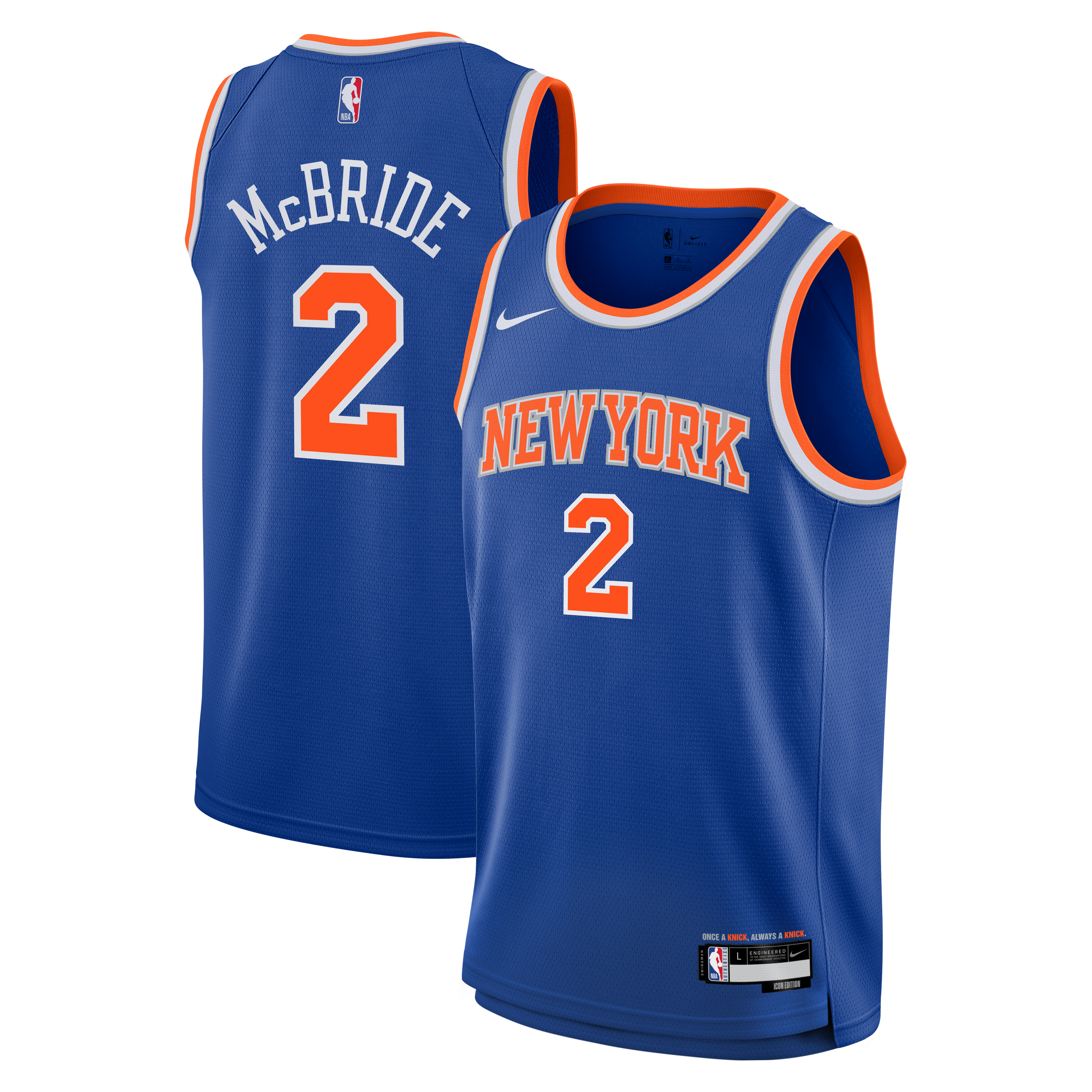 Youth Nike Miles McBride Blue New York Knicks Swingman Jersey - Icon Edition