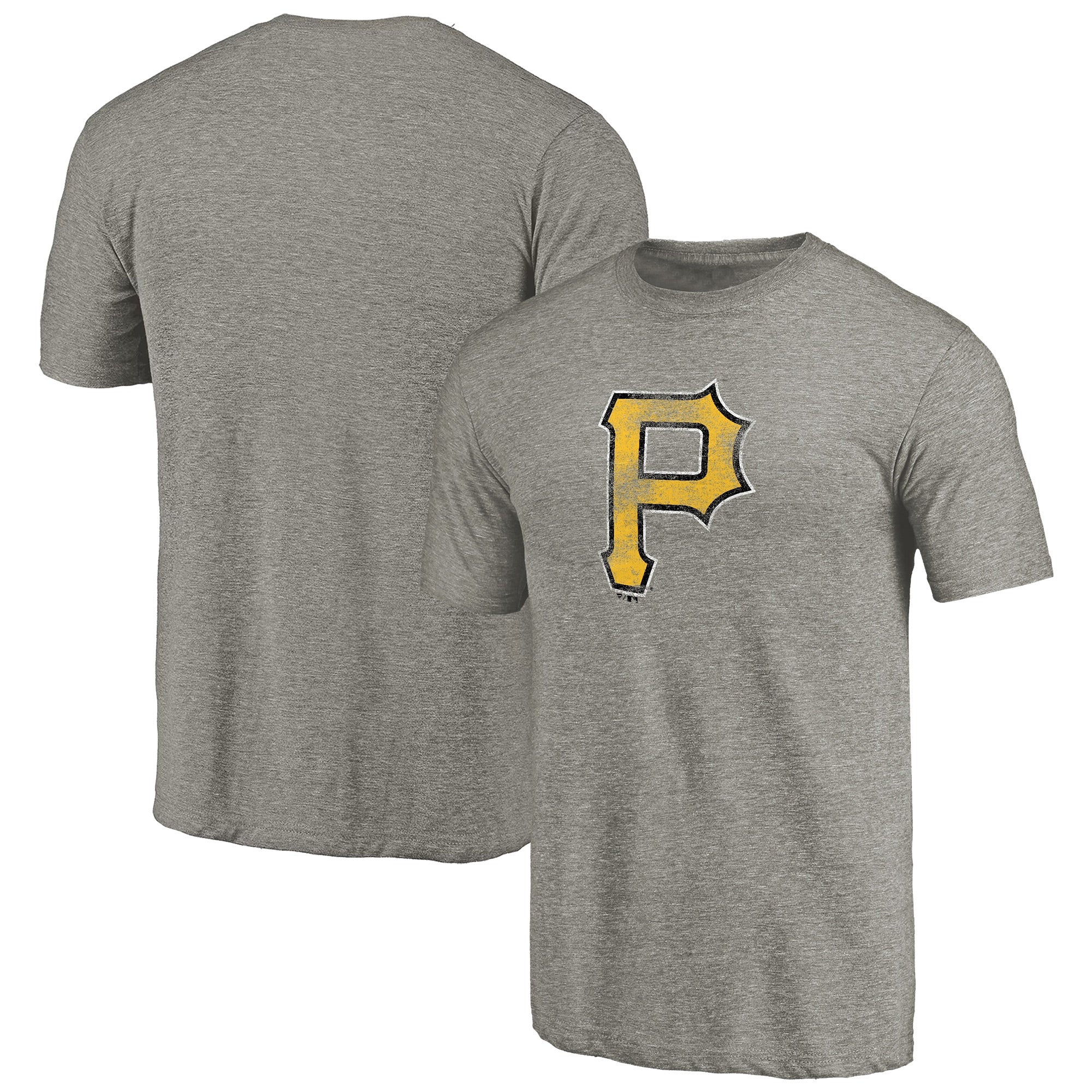 Men's Ash Pittsburgh Pirates Distressed Team Tri-Blend T-Shirt