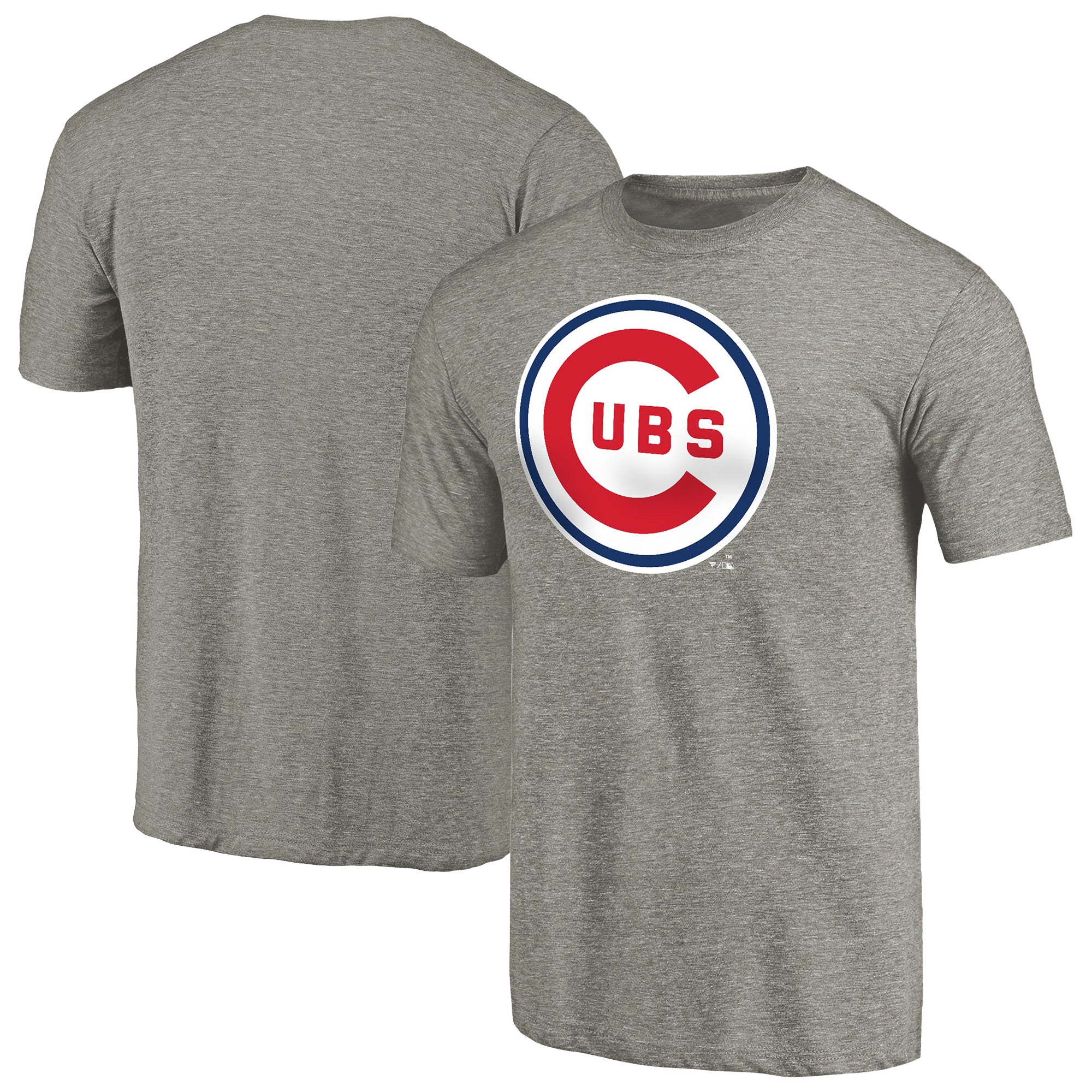 Men's Ash Chicago Cubs Cooperstown Collection Forbes Tri-Blend T-Shirt