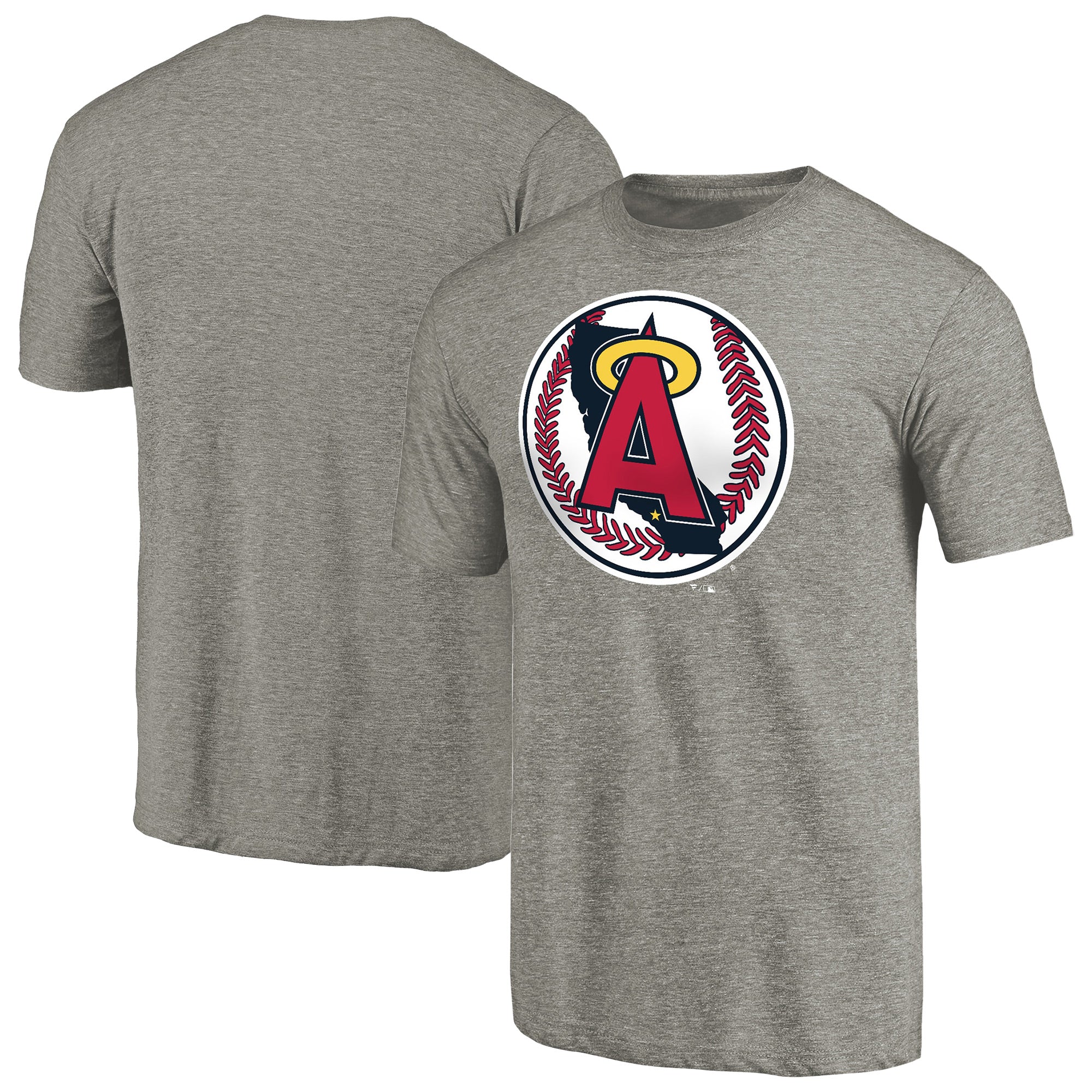 Men's Ash Los Angeles Angels Cooperstown Collection Forbes Tri-Blend T-Shirt